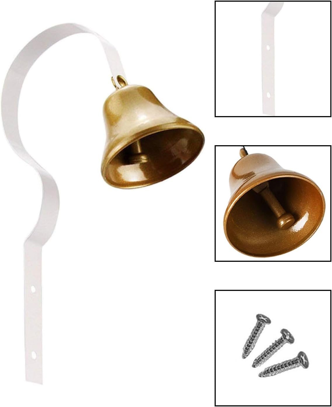 Goldtiger Dog Doorbell,Fixed Metal Dog Doorbell,Dog Bell for Door Potty Training,Bell for Dogs to Ring to Go Outside,Manual Assemble Wall Mounted Dog Door Bell (White) image number 1