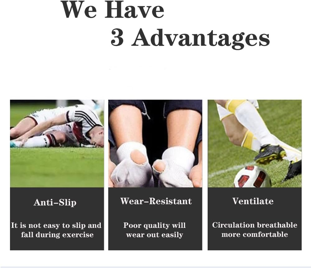 Men'S Sports Socks 3/5 Pairs of Men'S Mid Length Soccer Socks, Colored anti Slip and Grip Sports Soccer Basketball Socks image number 4