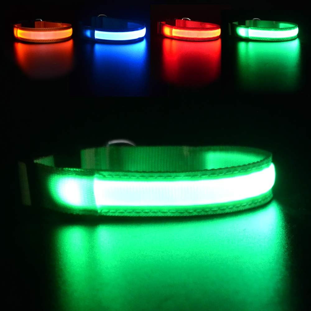 MASBRILL Light up Dog Collar-Rechargeable LED Dog Collar Night Walking Glow Collar Flashing Lighted Dog Collar for Small Medium Large Dogs