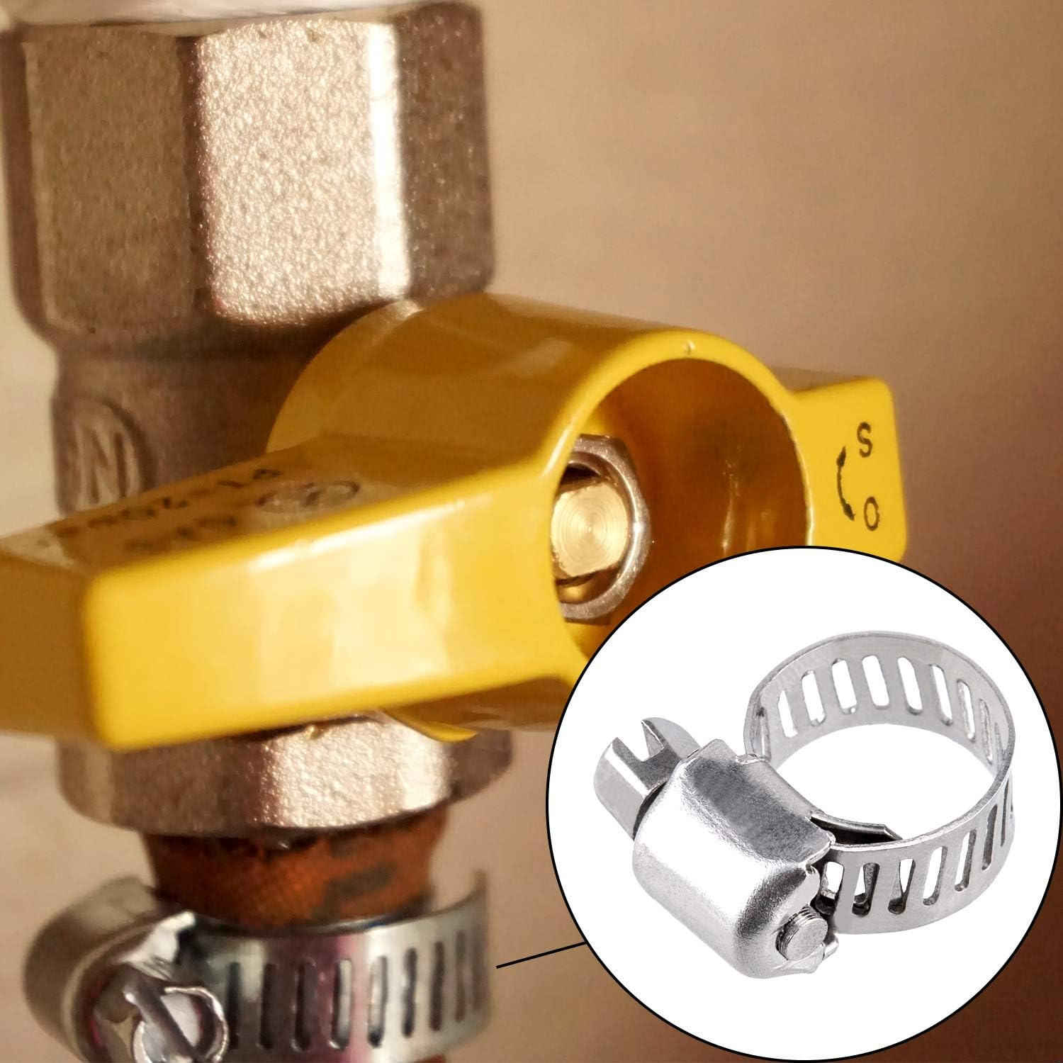 LUTER 20Pcs Hose Clamp 304 Stainless Steel Adjustable Worm Gear Hose Clips Pipe Tube Clamps 3/8In Plumbing(6-12Mm/0.24-0.47Inch) image number 1