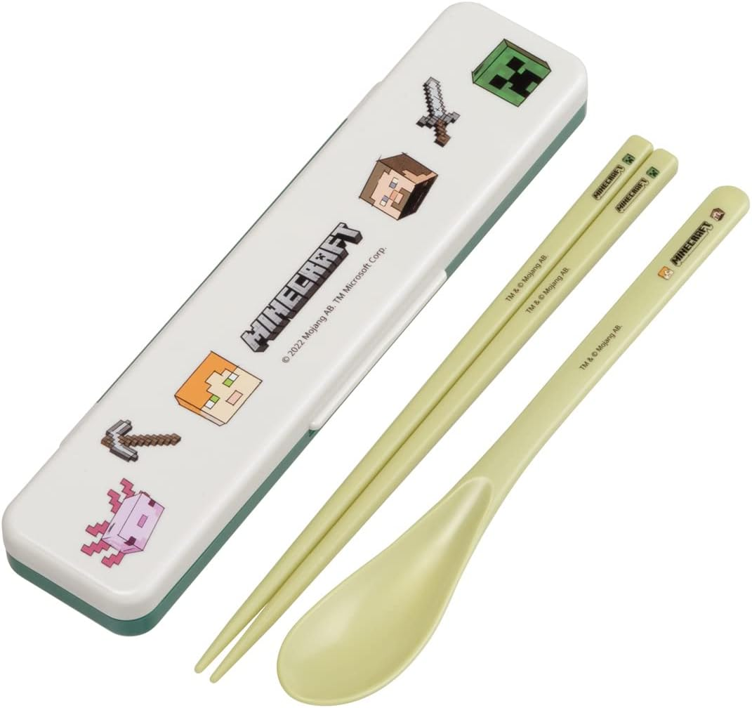 Skater YZW3AG-A Minecraft Explorer Lunch Box, 20.3 Fl Oz (600 Ml), Antibacterial, 2-Tier, for Women, Made in Japan