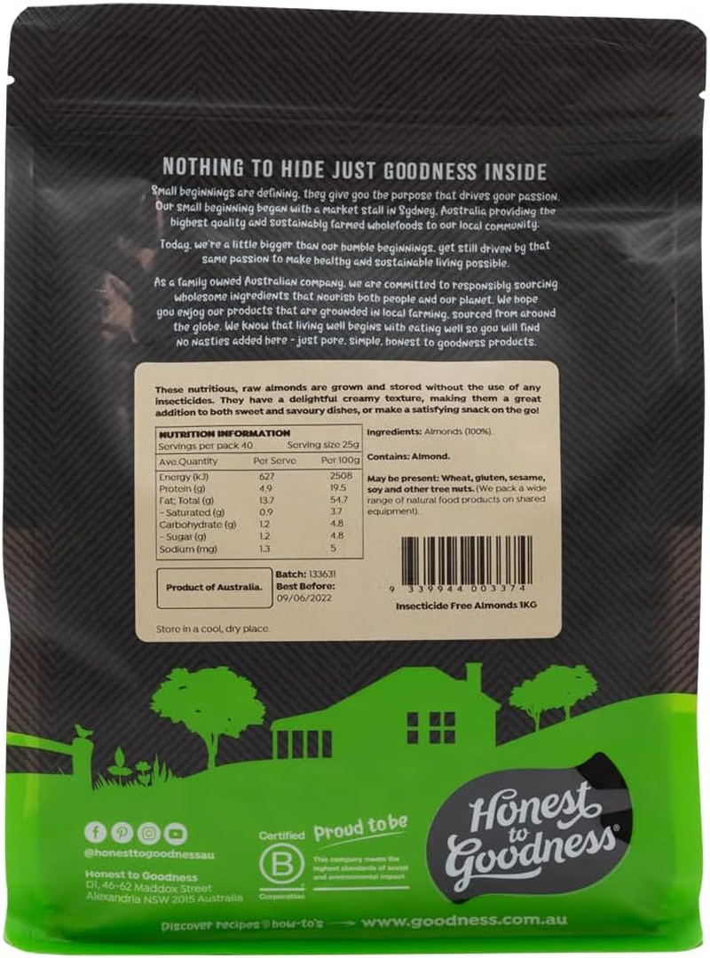 Honest to Goodness Insecticide Free Almonds 1 Kg image number 1