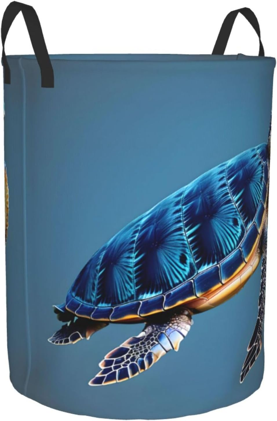 Blue Sea Turtle Pint Printing Circular Storage Hamper &Acirc;&euro;&ldquo; Easy-Carry Handles, Perfect for Christmas, Fits in Any Room image number 6