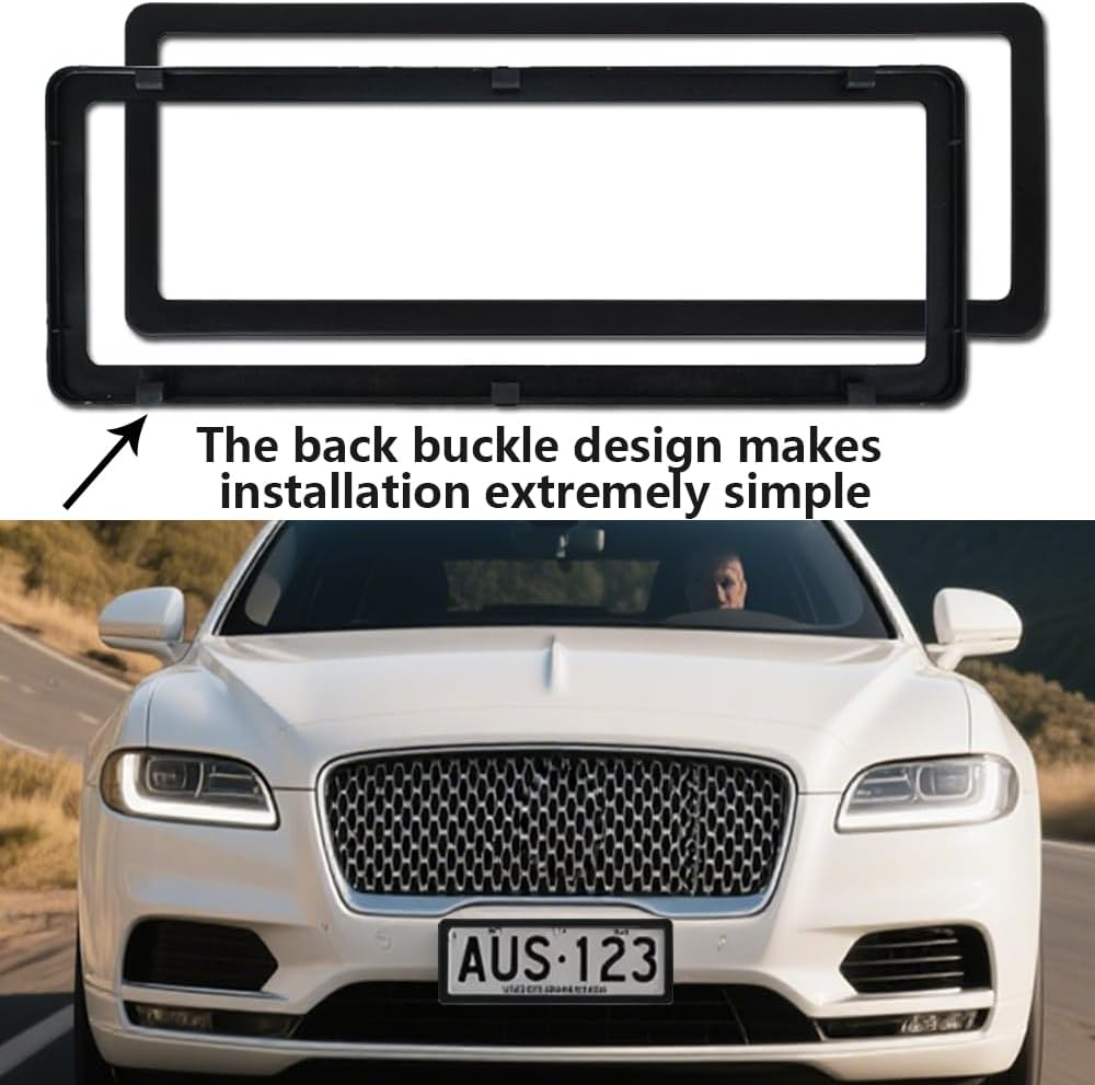 2 Pack Australian Standard 6 Figure Number License Plate Frame,Pair of Unbreakable License Plate Holders,Car Licence Plate Frame Protector Fits Any AU Plates image number 5