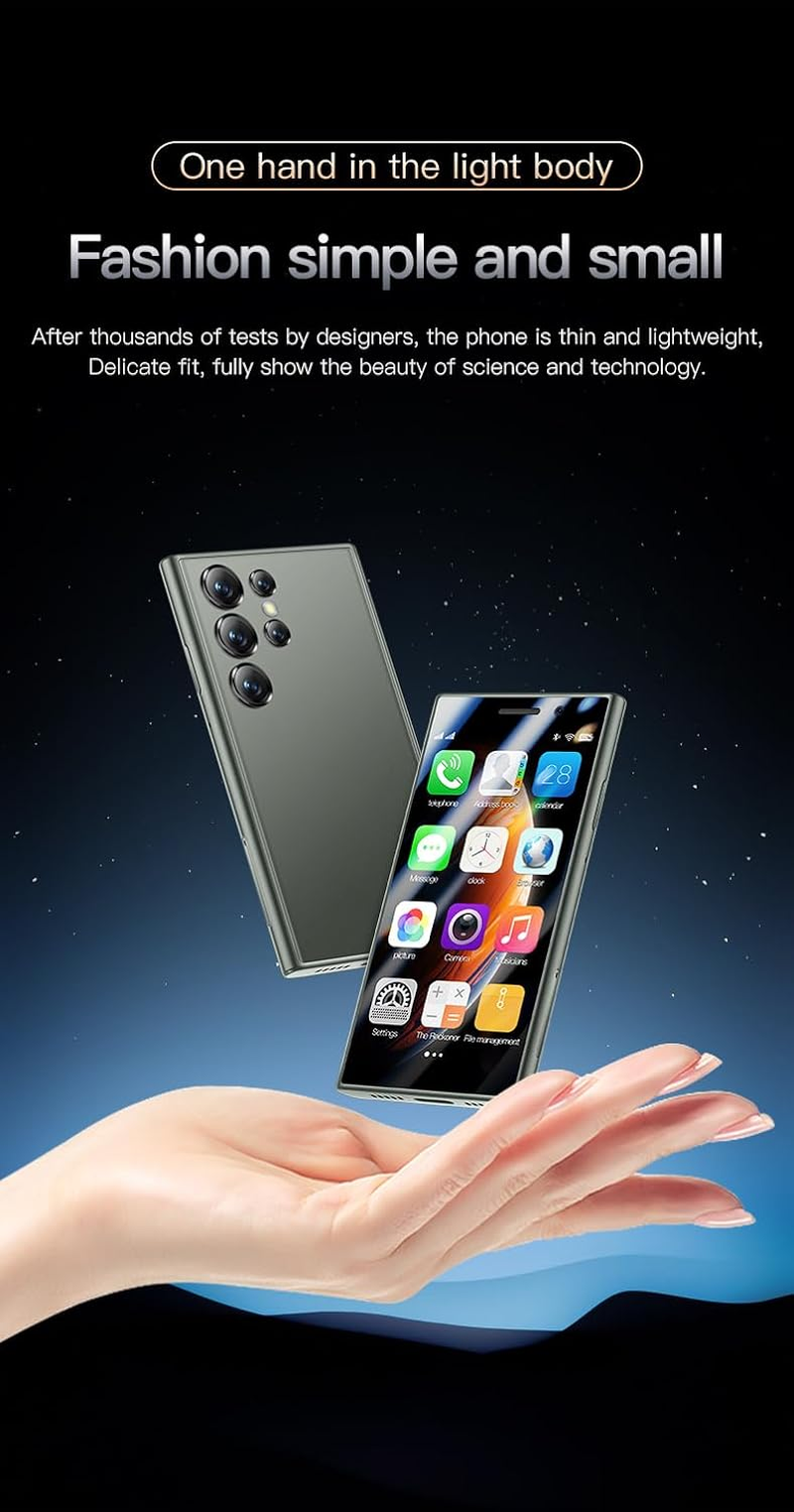 4G Mini Smartphone Unlocked 2GB +16GB Small Cell Phones, 3.0'' Quad Core/Dual Sim/Face Recognition (Green) image number 4