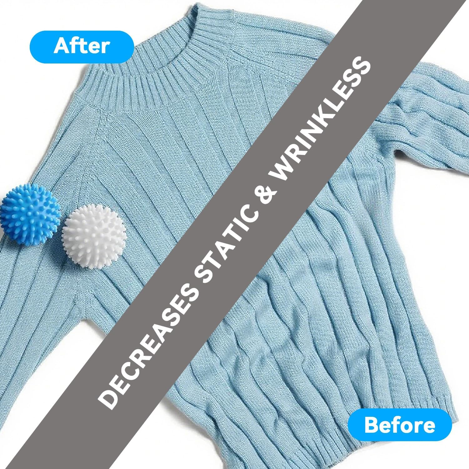 Washing Ball for Washing Machine, Pack of 6 Washing Balls for Washing Machine, Reusable Dryer Balls, Laundry, Drying Ball for Home Clothes, Cleaning image number 2