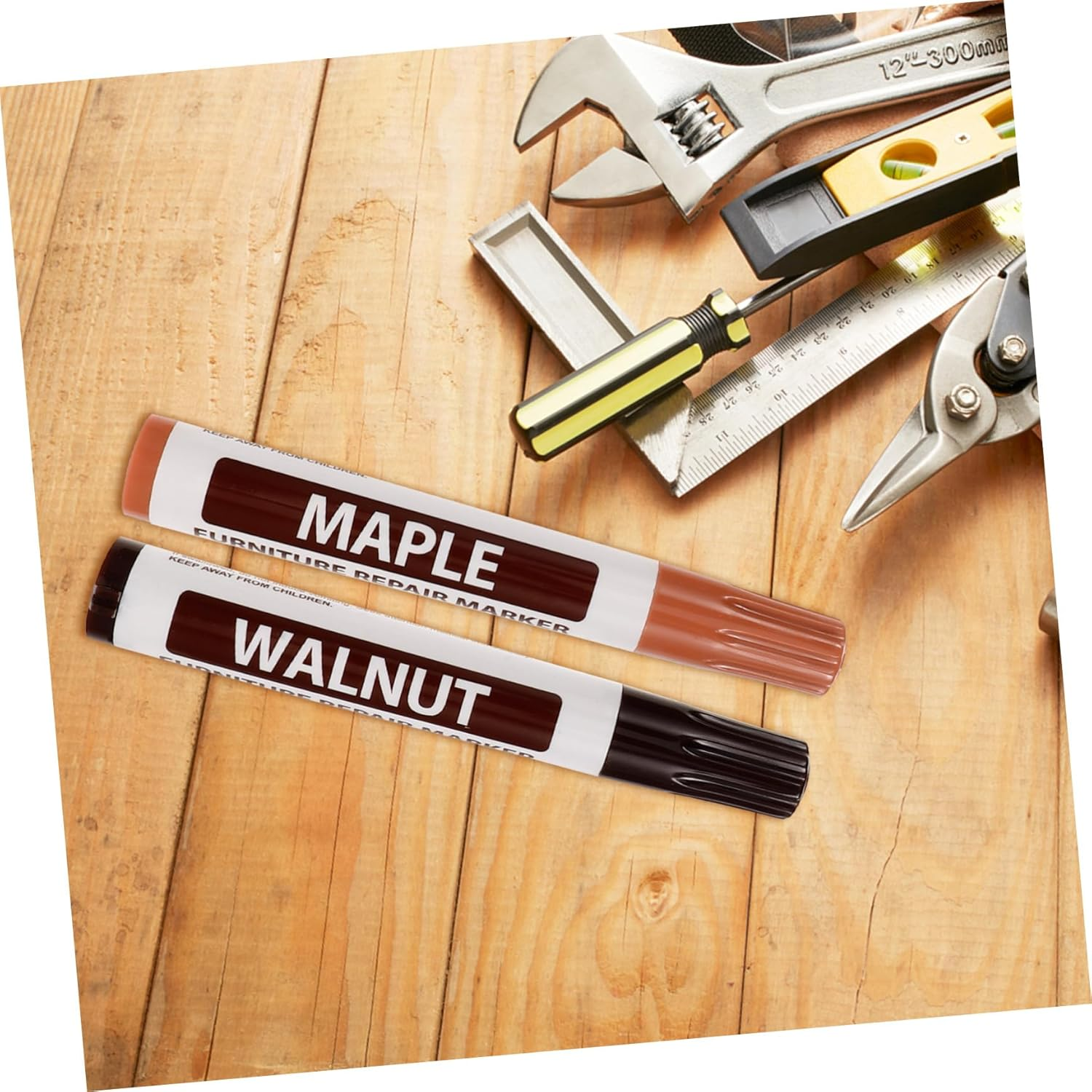 8Pcs Furniture Repair Pen Wood Stain Scratch Repair Markers Fast-Drying Strong Coverage for Hardwood Floors Furniture Touch-Up Kit image number 6