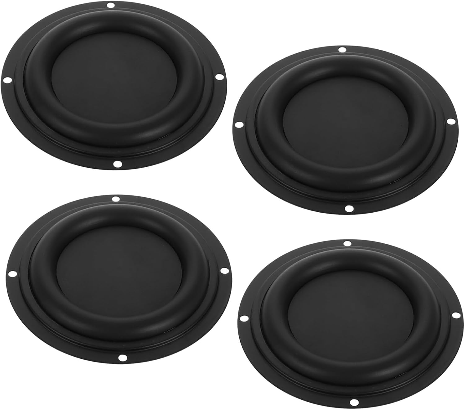 MOLUCKFU 4Pcs 4-Inch Passive Subwoofer Diaphragm Rubber Vibration Plate for Car Audio Loudspeaker Bass Radiator Replacement Speaker Repair Accessory