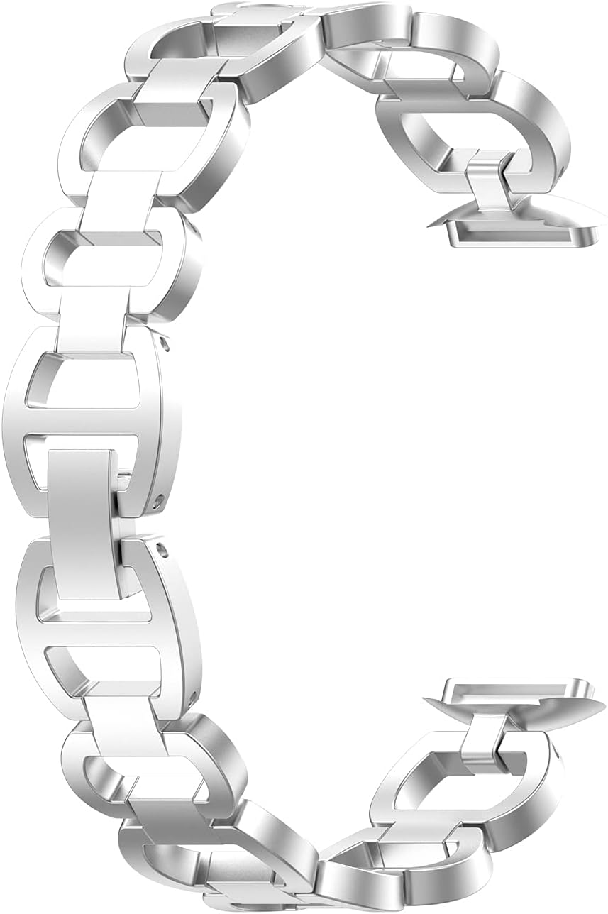 Chofit Metal Replacement Bands Compatible with Fitbit Luxe, Adjustable Links Stainless Steel Accessories Wristband Bracelet Strap for Fitbit Luxe Tracker Women Men image number 4