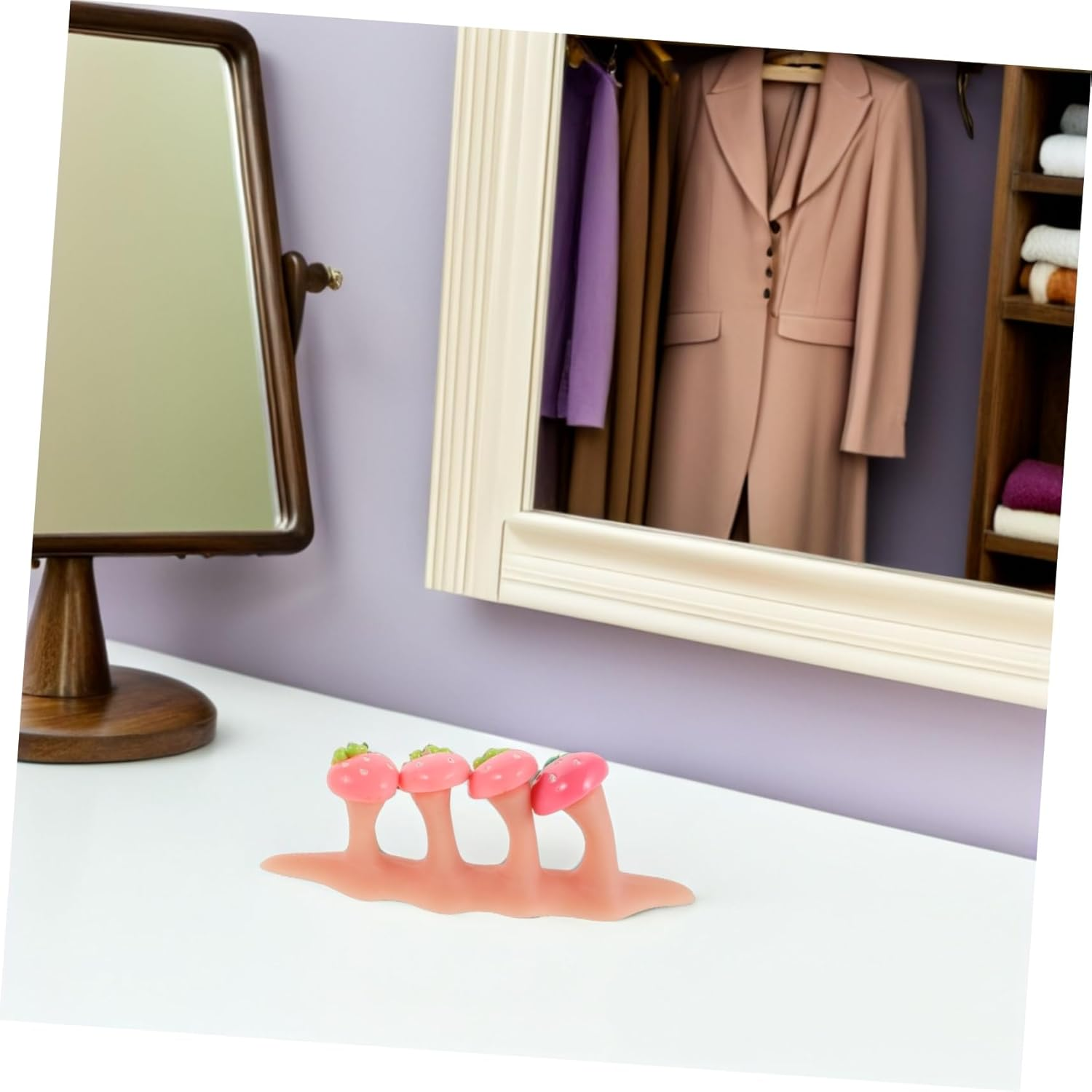 2Sets Toe Separators Silicone Spreaders for Pedicure Nail Tools Strawberry Beads Decor for Salon Home Use image number 1