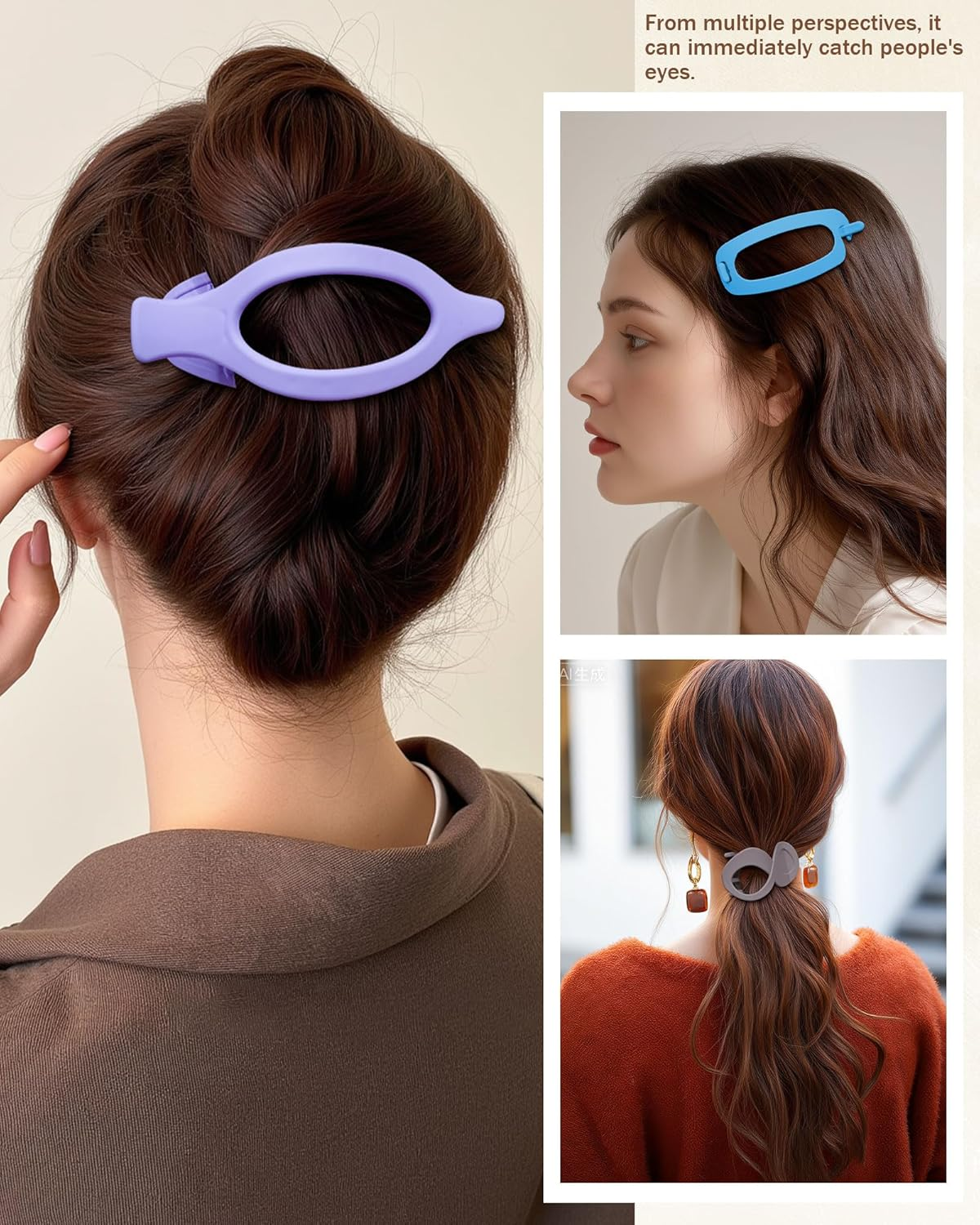 Kajeer Pack of 6 Flat Hair Clips for Women - French Flat Hair Claw Clips Comfortable Flat Hair Claw Clips for Thick Thin Hair, Daily Life, Sports, Driving (Macaron - Colours) image number 5