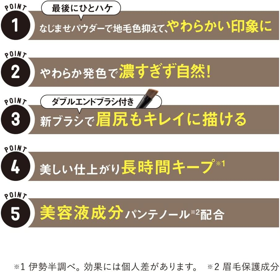 Isehan Kiss Me Heavy Rotation Eyebrow Powder 2.3 G, 01 Natural Brown image number 5