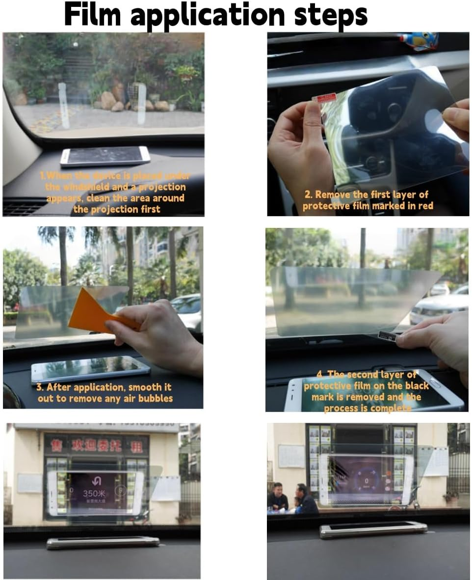 2 Pieces Reflective Film,Anti-Reflective Windshield Protector,Car HUD Screen, Anti-Glare Clear Reflective Sheet (5.9X5.1Inch) image number 5