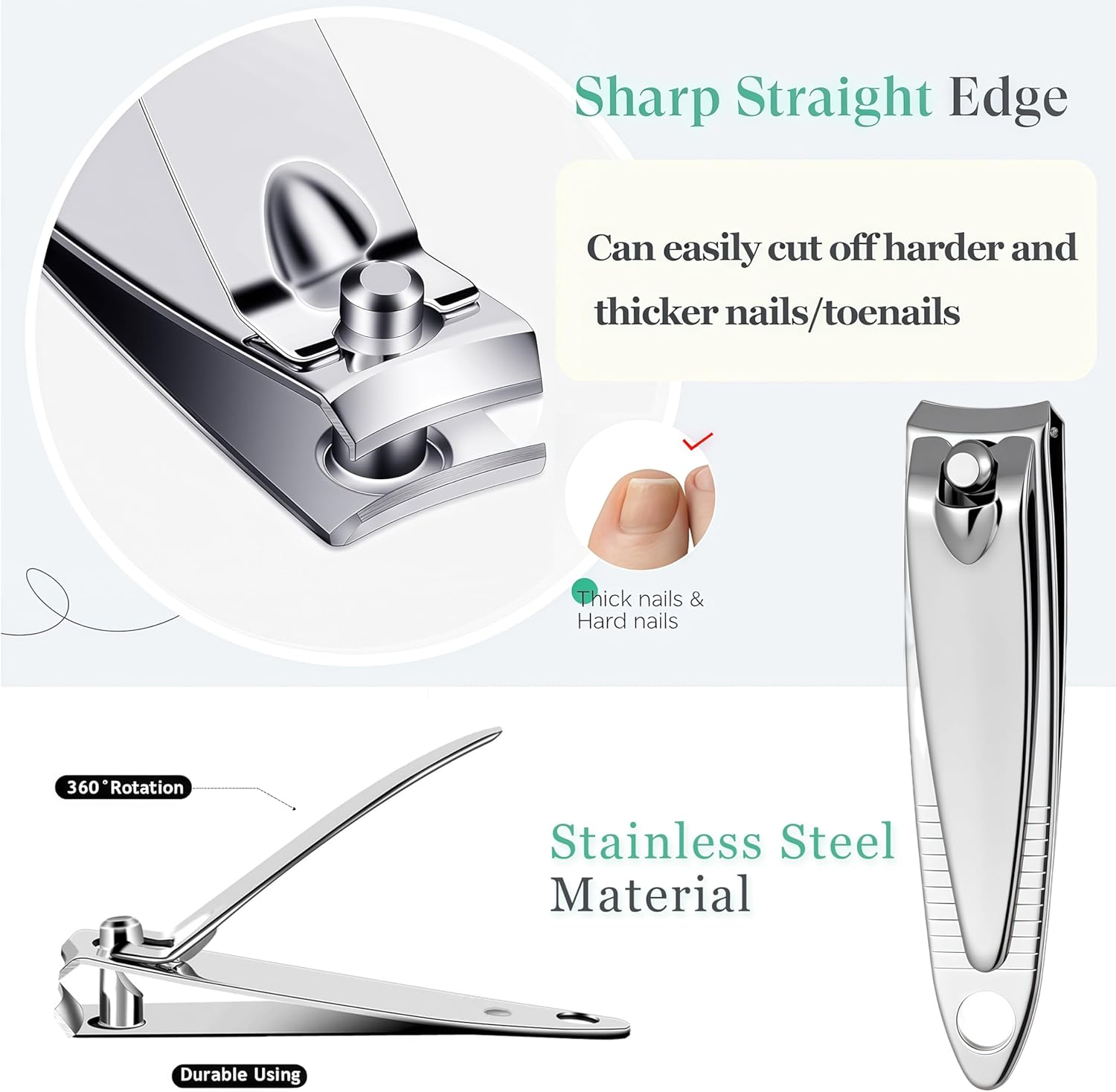 AVERZELLA Travel Nail Clippers Set 20 Pack for Men Women, Small Toenail Clippers Fingernail Clippers in Bulk Flat Edge, Mini Finger & Toe Nail Clippers for Homeless Care Package Supplies Bulk image number 2