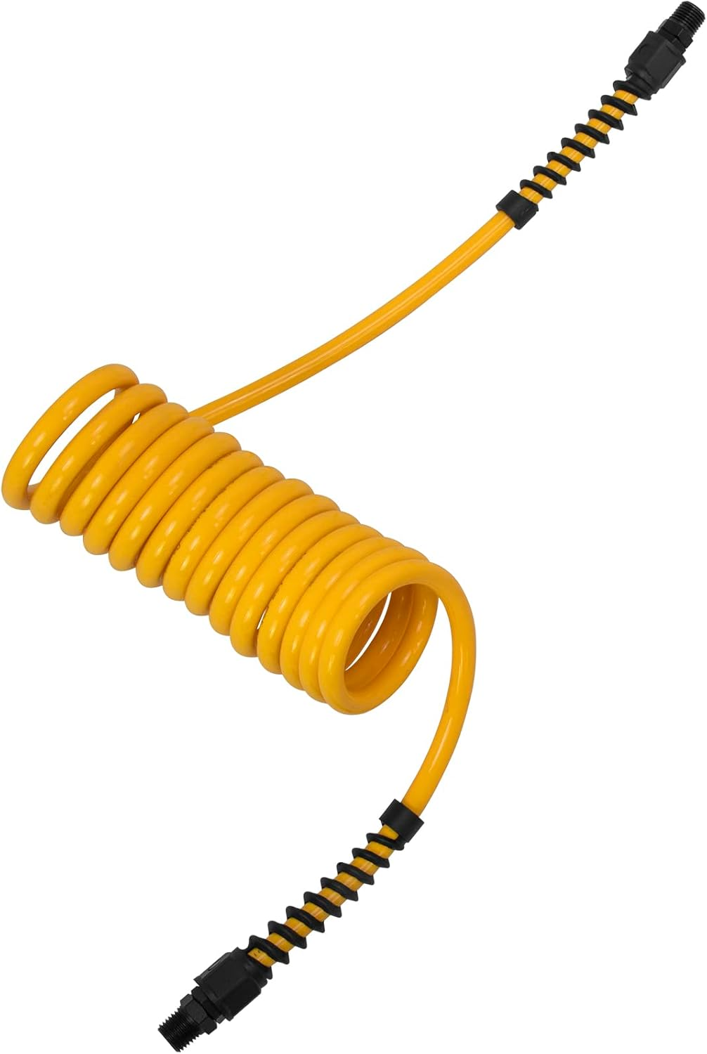 1/4" X 10 Ft Polyurethane Recoil Hose with 1/4" Fittings & Bend Restrictors