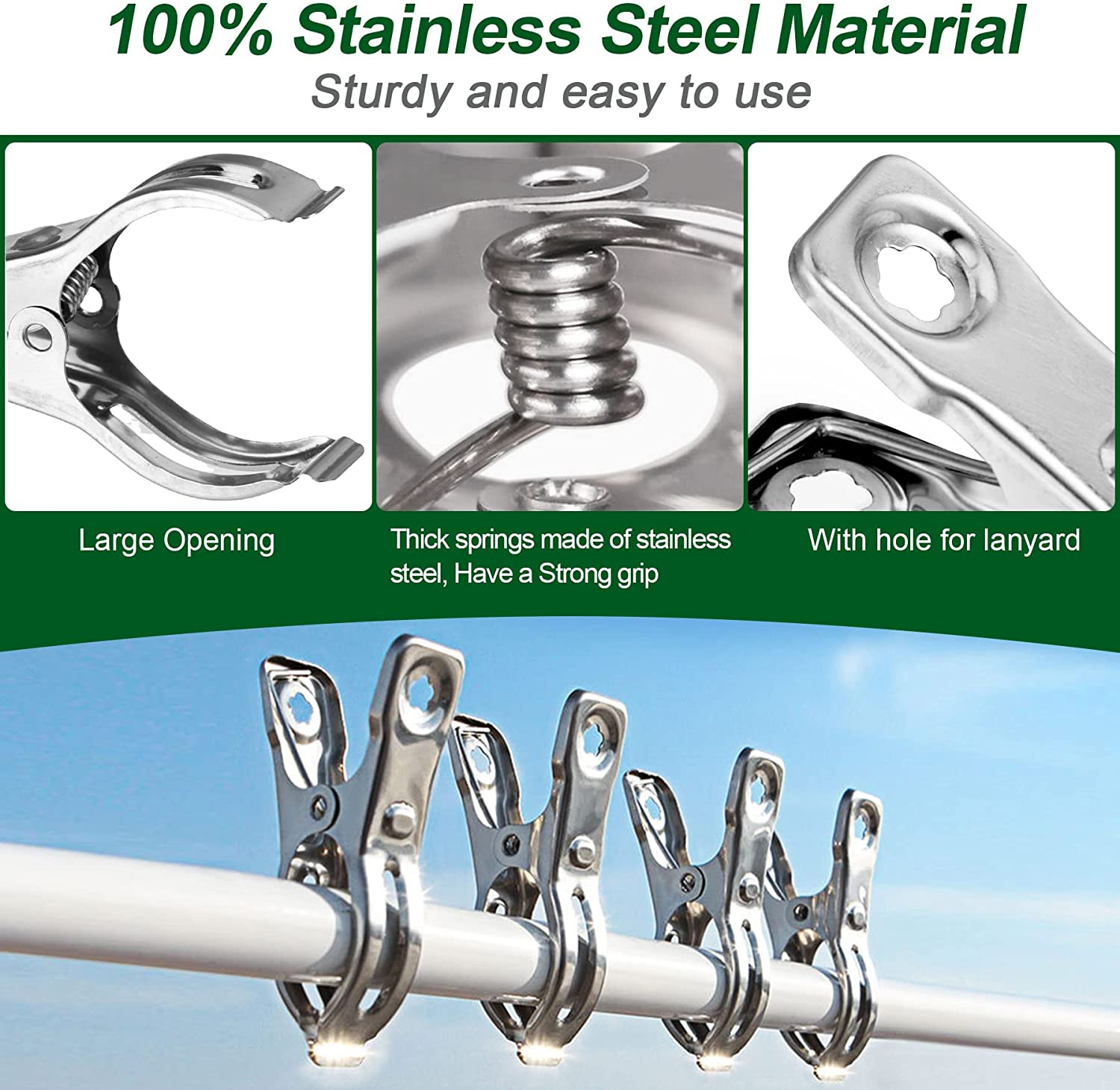 60 Pcs Row Cover Clips, Garden Clamps for Netting, Greenhouse Clamps Made of Stainless Steel, Have a Strong Grip of Greenhouse Clips, for 1/2'', 3/4'', 1'' Garden Hoops or Pvc image number 1