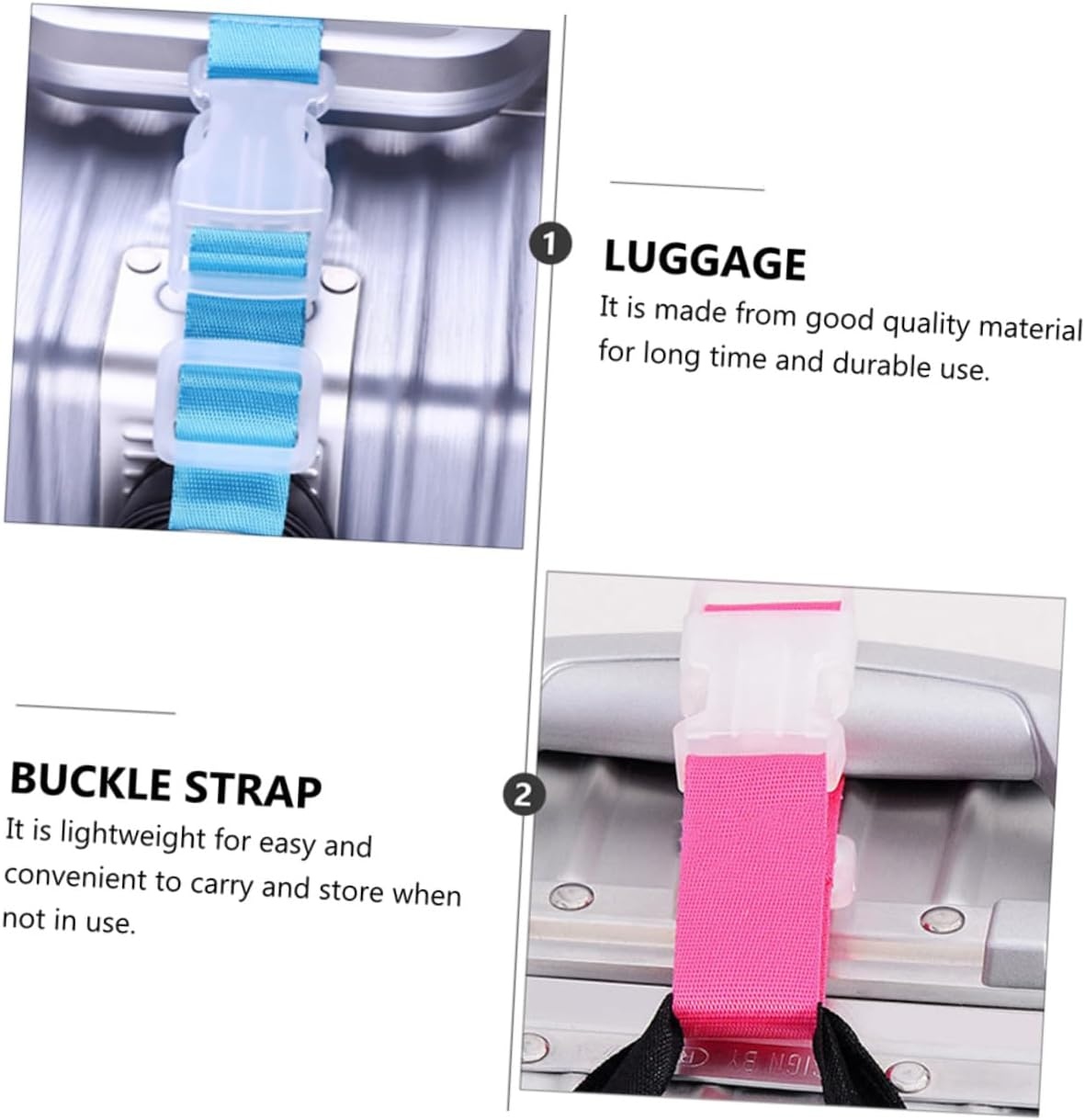 CALLARON 5Pcs Luggage Buckle Straps Suitcase Belts Travel Hanging Buckles for Secure Baggage Attachment image number 2