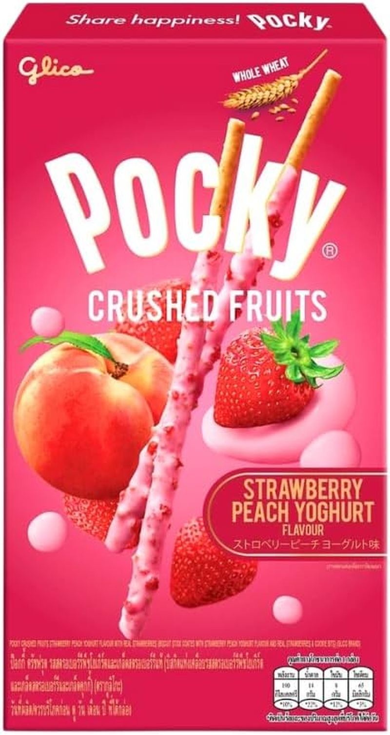 Glico Pocky Stick Biscuits with Strawberry Peach Yoghurt Flavour 38G
