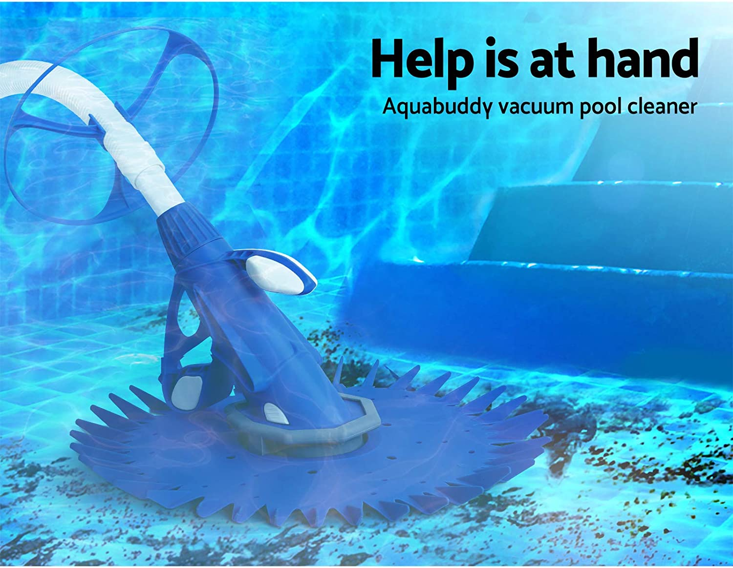 Aquabuddy Pool Cleaner, Automatic Vacuum Mop Floor Cleaners Wall Swimming Pools Brush Household Home Inground above Ground Cleaning Tool, with Replacement Barracuda Diaphragm 10M Hose Blue image number 3