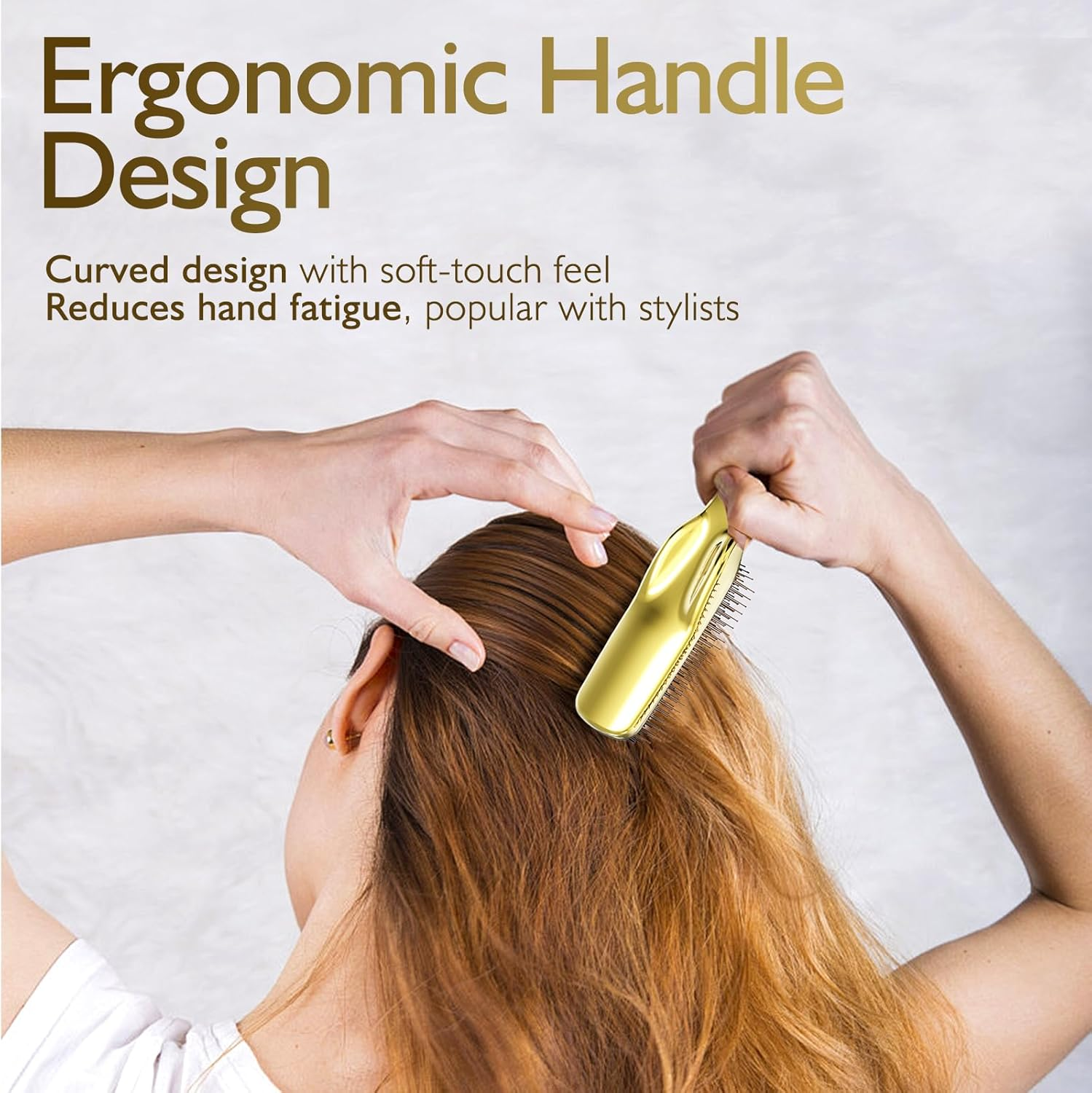 Daily Gard Detangling Hair Brush, Dry and Wet Detangler Hair Brush for Women and Men, Massager Scalp Brush for Straight/Curly/Thick/Long/Wavy/Damaged Hair, Gold image number 4