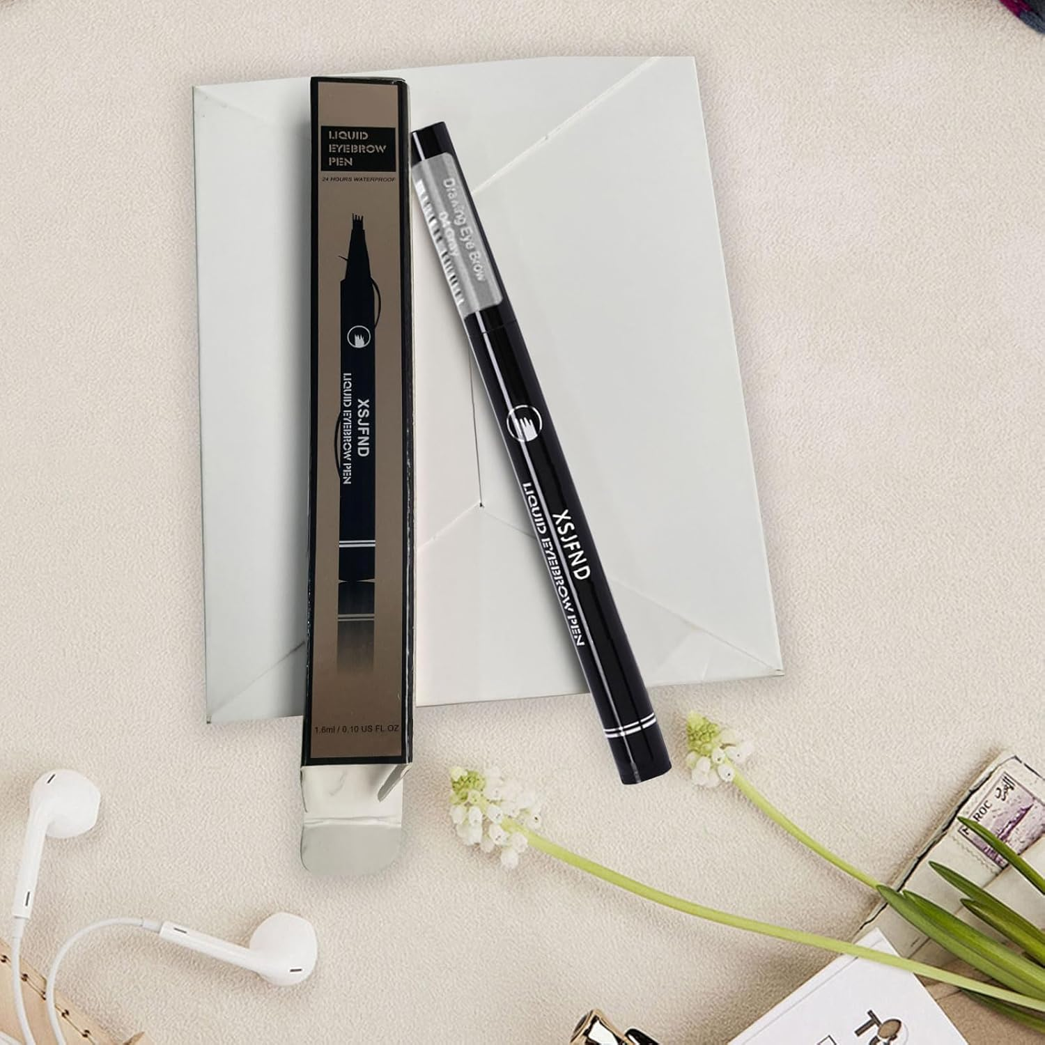 3Pcs Eyebrow Pencil, Waterproof and Long-Lasting Micro-Engraving Pattern Eye Brow Pencil, Eyebrow Strengthener Eyebrow Tint, Grayish-Brown image number 5