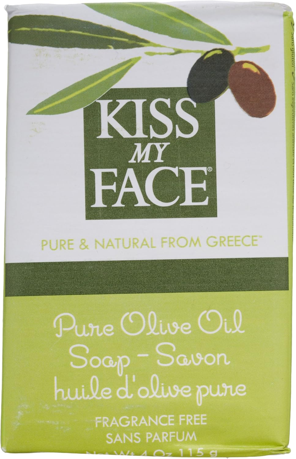 Kiss My Face Naked Pure Olive Oil Bar Soap 4 Ounce Olive