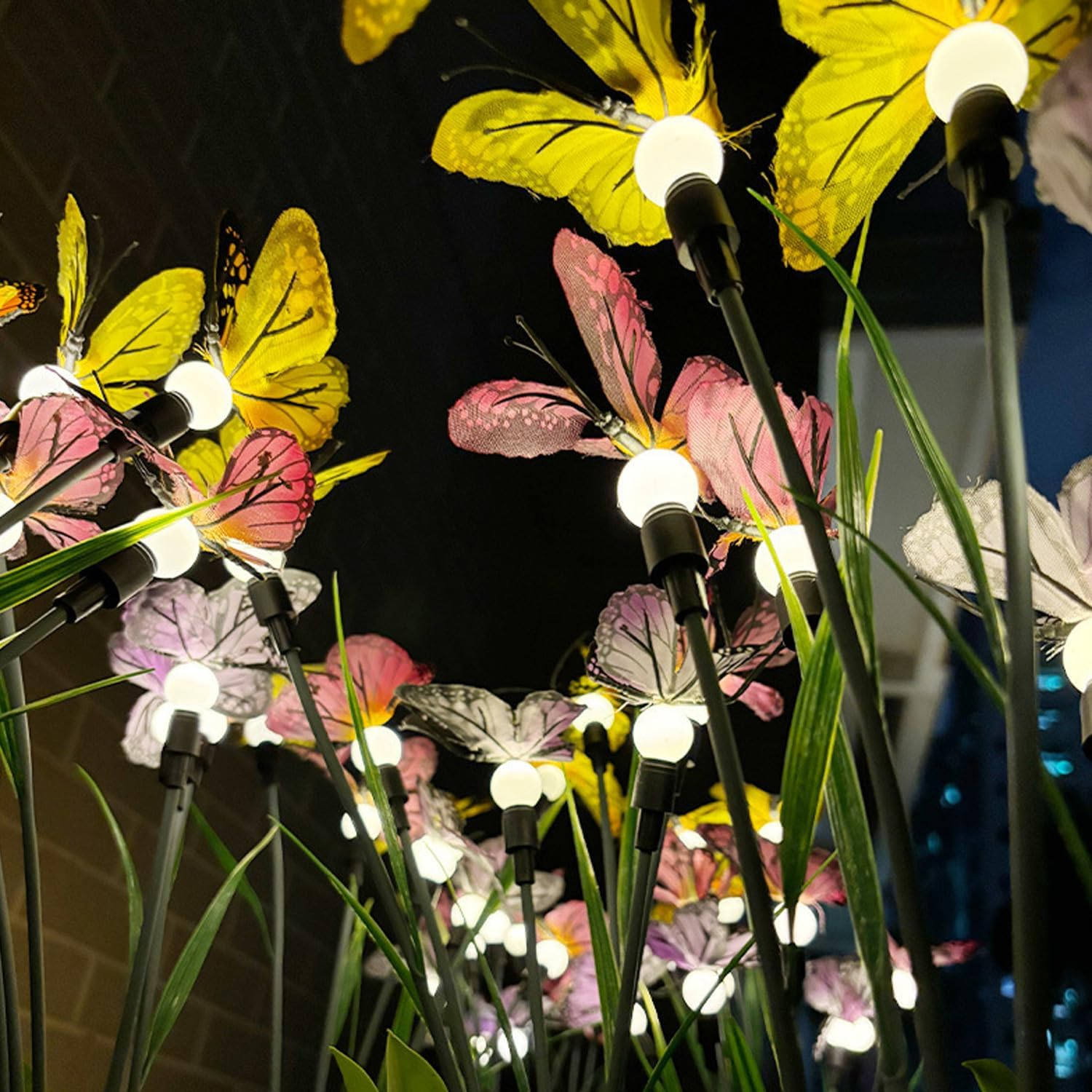 Theapro 4 Pack Solar Butterfly Garden Lights, Total 24 Leds Solar Lights Outdoor Dancing Motion Decorative Stakes Wind-Activated LED Lights IP65 Waterproof for Garden Patio Yard Path image number 3