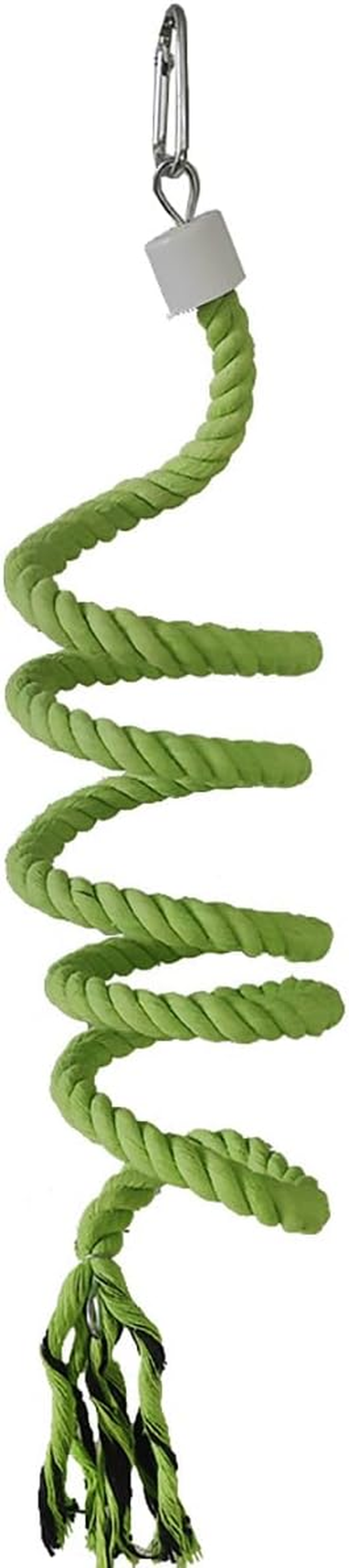 AIMALL Cotton Rope Parrot Toy, 59-Inch Spiral Climbing Rope for Small Birds, Hanging Swing Ladder with Hook, Interactive Cage Toy for Parrots, Cockatiels, Budgies image number 1