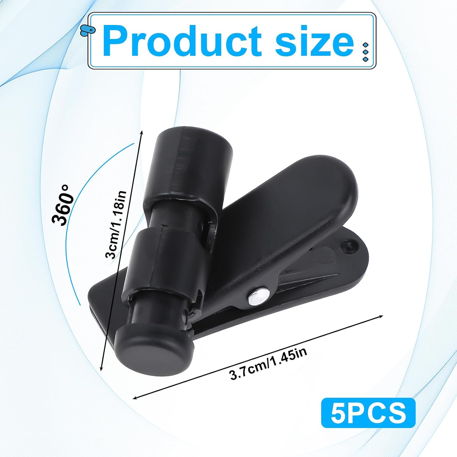 5 Pack Headphone Clips for Earphone Wire Clips Cable Cord Clamp Hooks Collar Headset Clamp Cable Clothing Clips Earphone Winder Earbud Cable Clip Clamp Hooks, Fixing 2-4Mm Headphone Wire image number 1