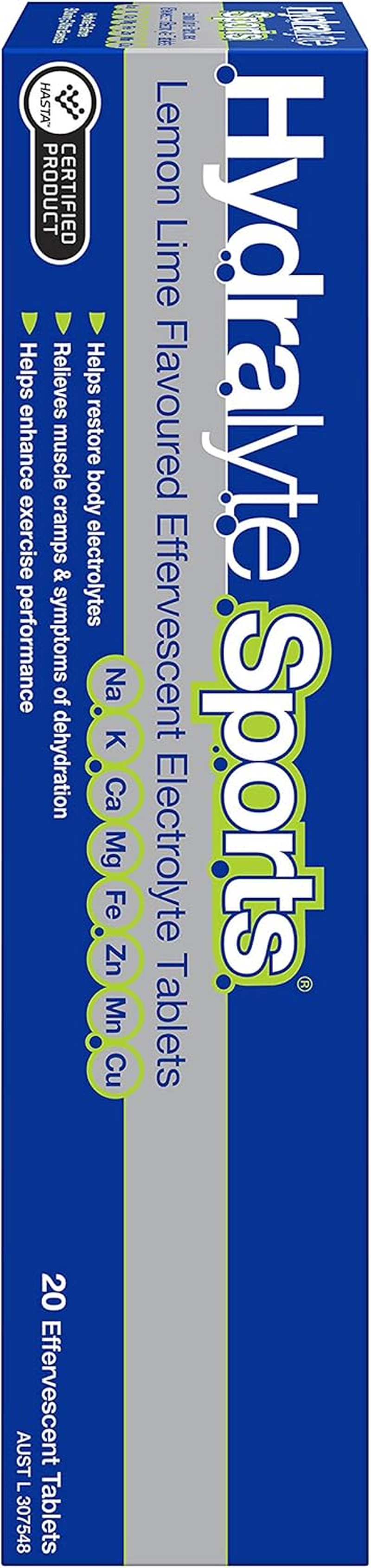 Hydralyte Sports Effervescent Electrolyte Tablets Lemon Lime Flavoured 20 Tablets image number 3