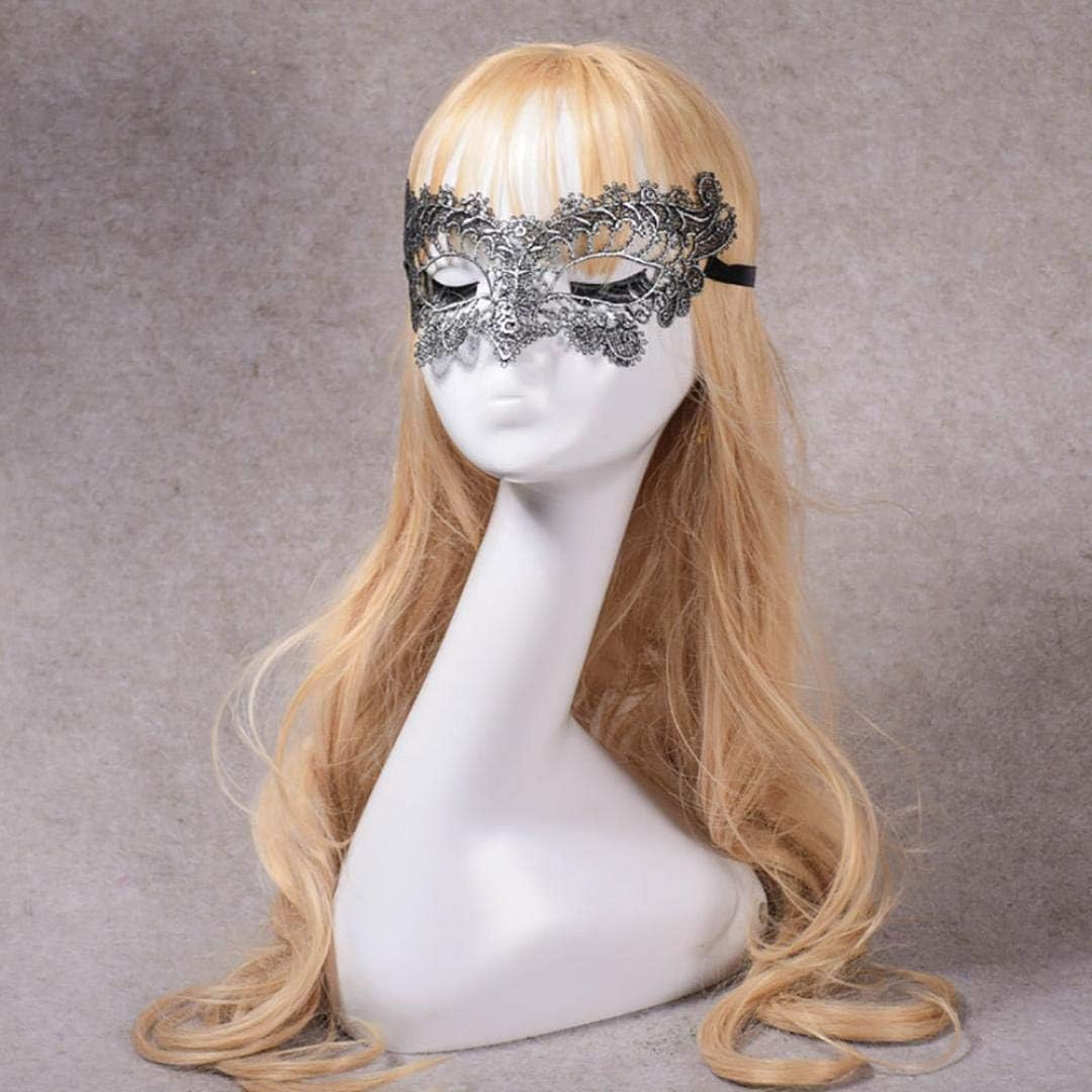 Imapo Masquerade Masks for Women, Girl'S Sexy Lace Venetian Style Eye Mask for Opera Halloween Dancing Evening Party Costume Ball - Vintage Silver image number 2