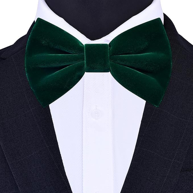 Velvet Bow Ties for Men Adjustable Pre-Tie Bowtie Tuxedo Bowties for Wedding - Red image number 2