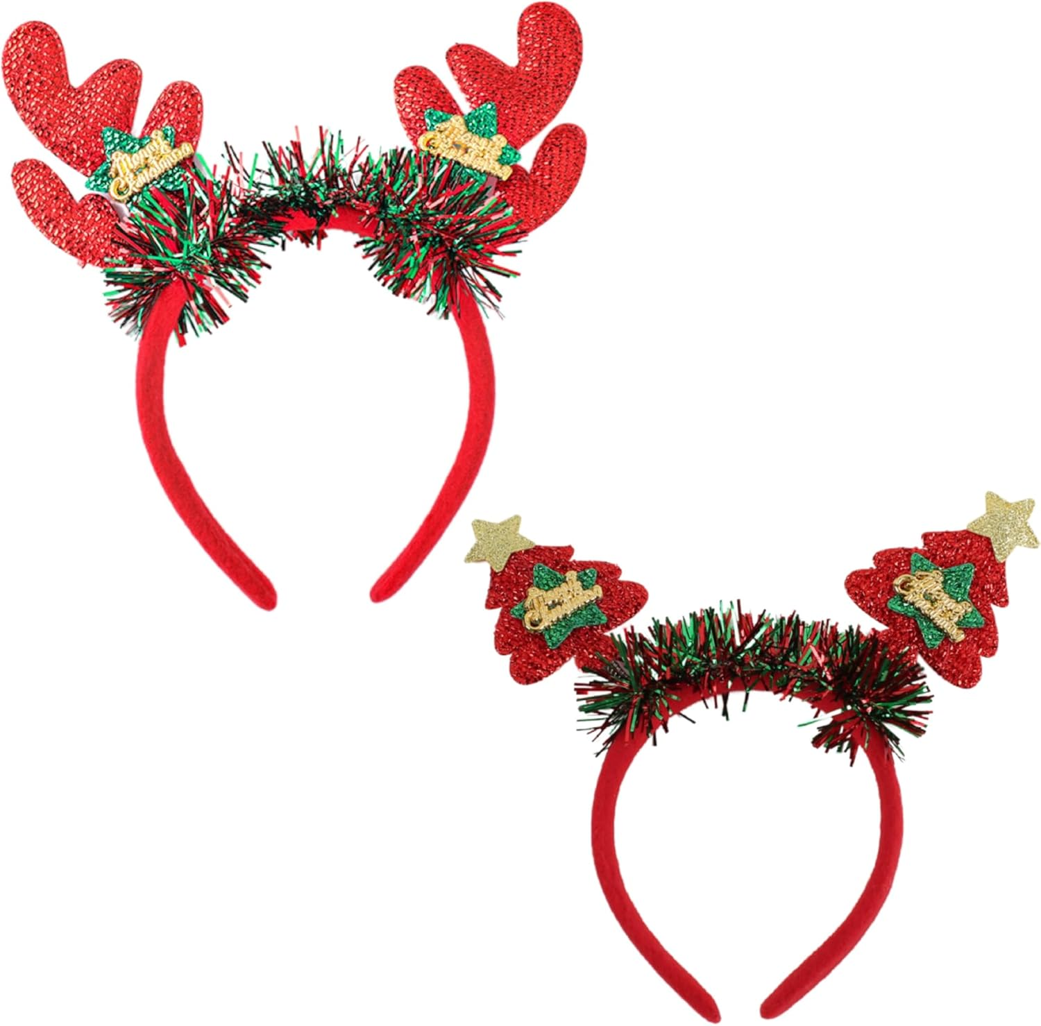 Christmas Headbands, Red and Gold, Universal Size image number 5