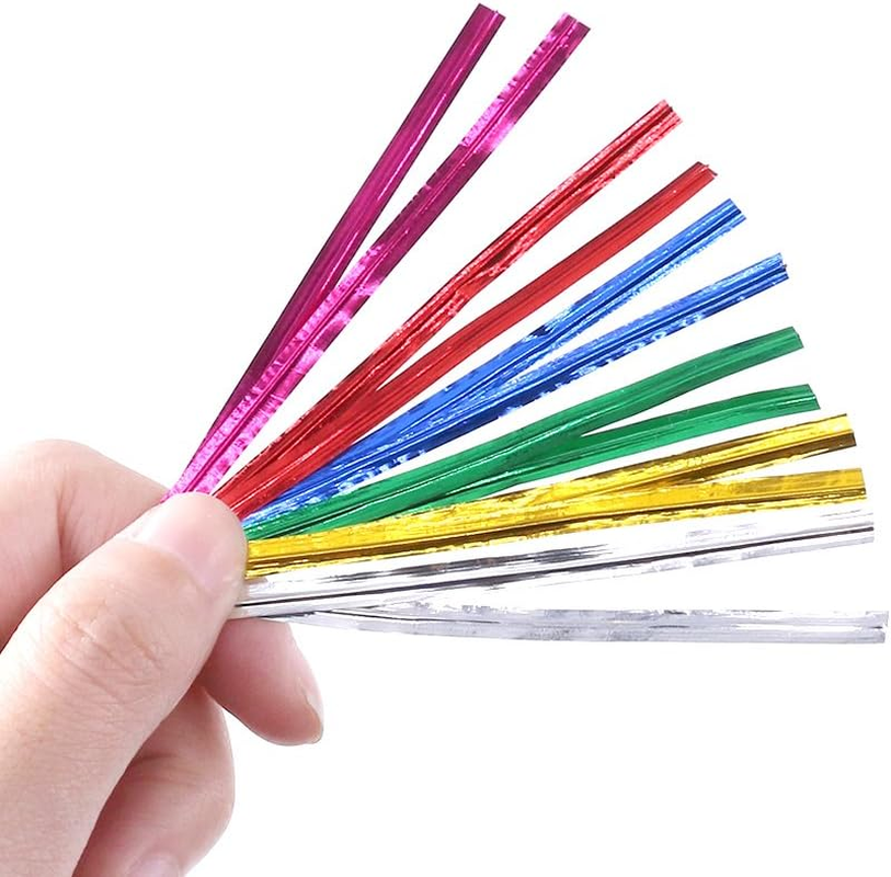 Glarks 350 Yard Yellow Metallic Twist Ties for Bread Candy Bag Parties Decorative Ties image number 6