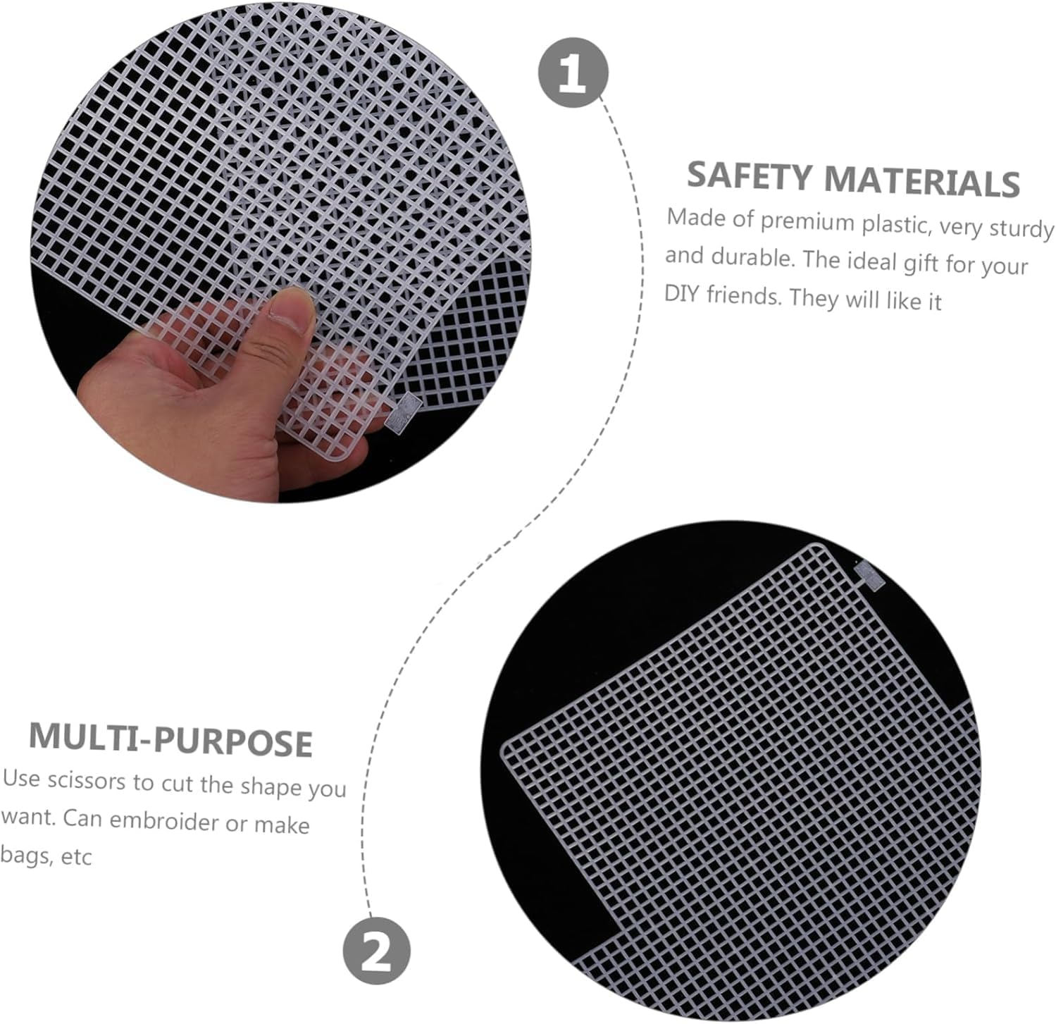 4Pcs Deer Style Mesh Sheets Plastic Purse Making Grid for DIY Crochet Bag Materials Set (Style1) image number 4