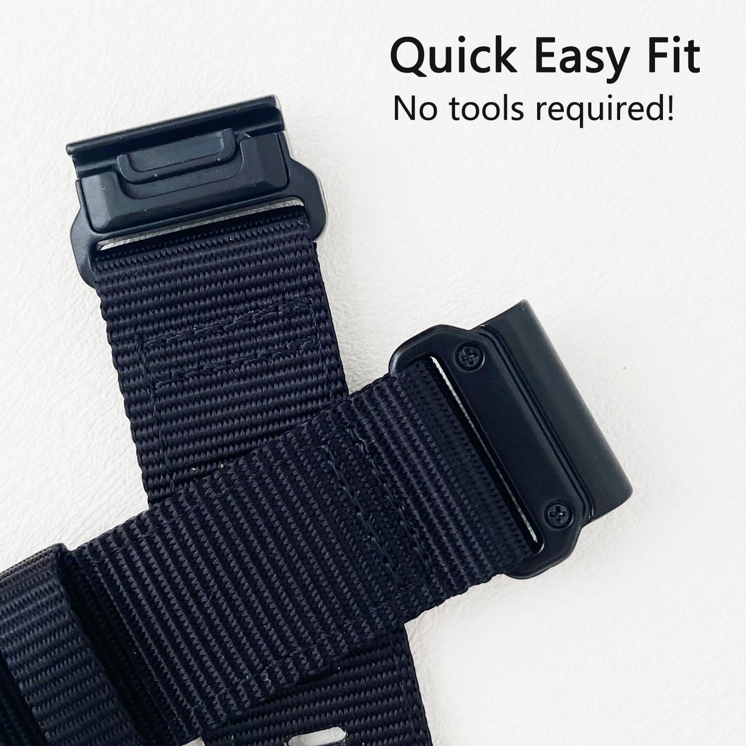 22Mm Nylon Quick-Fit Watch Bands for Garmin Fenix 8 47Mm, Compatible with Fenix E/Fenix 7/Fenix 6/Fenix 5/Epix Pro 47Mm Quick-Dry Watchbands - Black image number 2