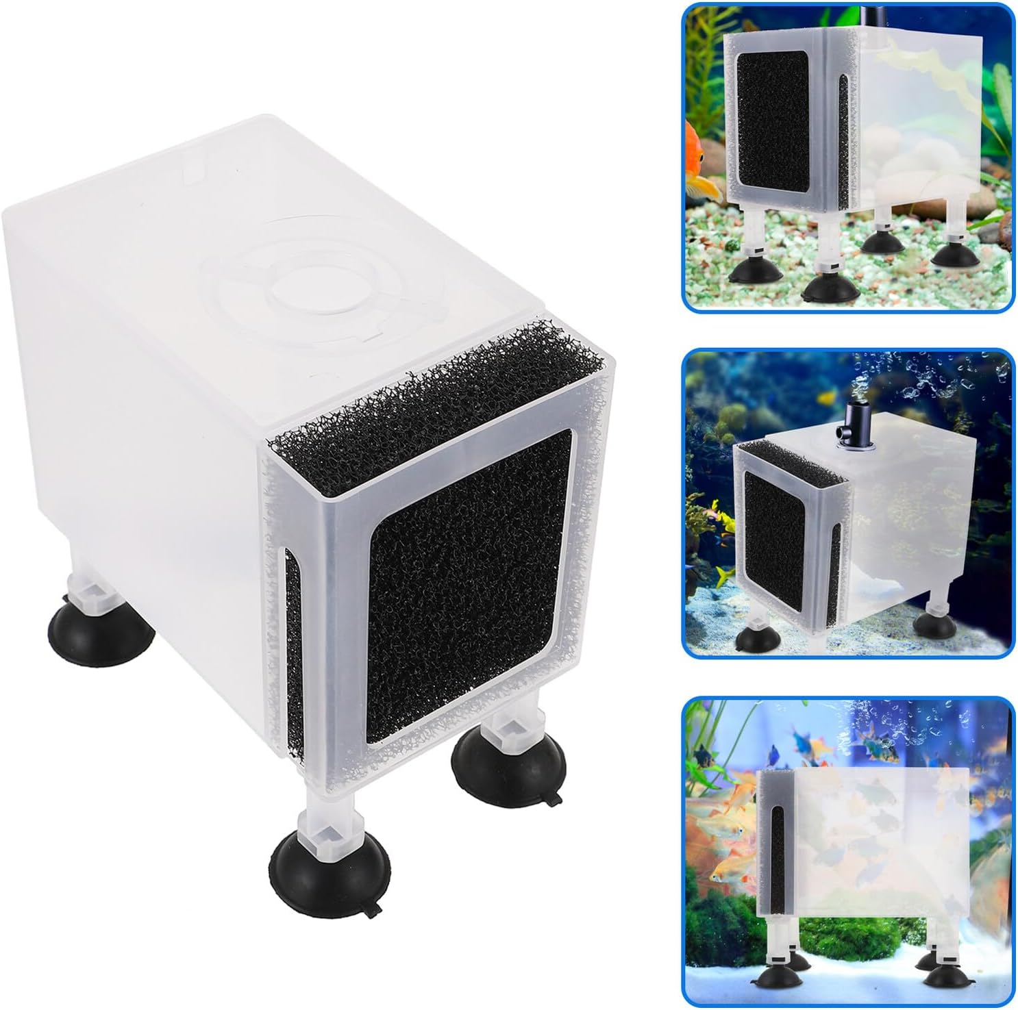 LALAFINA Wear-Resistant Household Water Pump Case with Filter Sponge Protective Container Plastic Material Lightweight and Compact for Outdoor and Aquarium Pumps Transparent Large image number 5