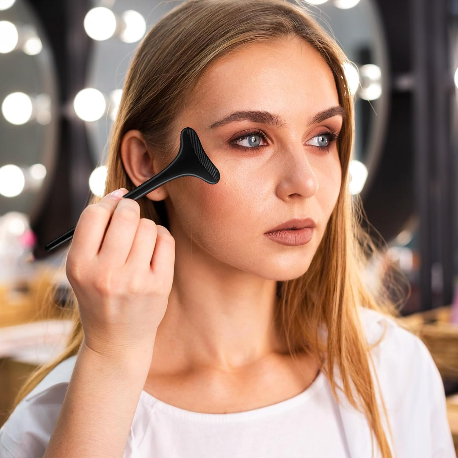 LXUEJIE 2 PCS Black Mascara Shield Guard, Reusable Silicone Eyelash Applicator Tool for Women Mascara Shield Applicator Beginners Friendly Guard Eyelid Guard Eyelash Makeup Applicator Tool image number 3