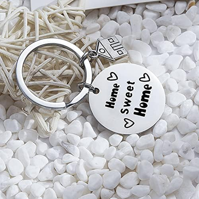 Home Sweet Home Keychain - House Warming Present for New Home Couple or Friend - Real Estate Closing Gifts