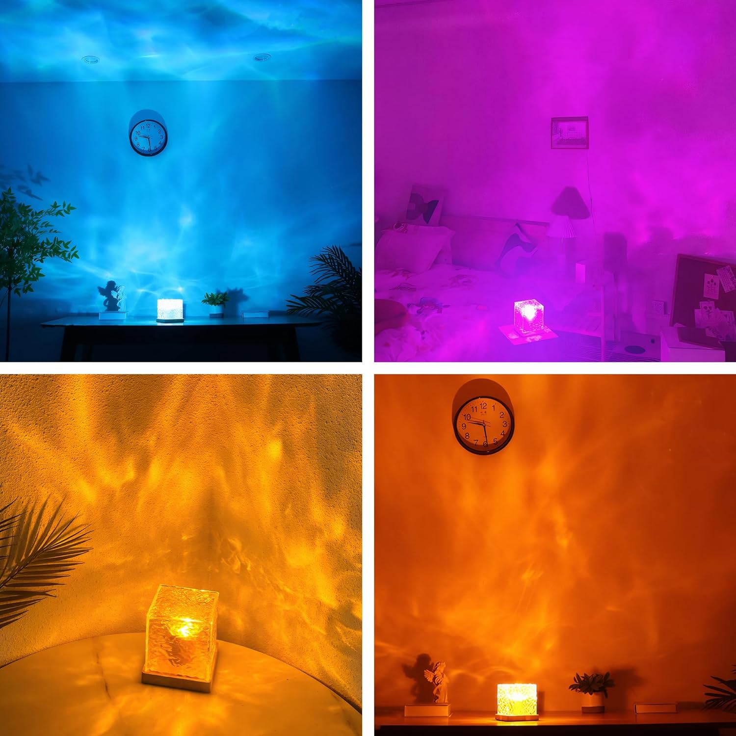 OMIPAWZ Ocean Wave Lamp, 16 Colors RGB Aurora Northern Lights Projector Lamp for Bedroom Living Room Decor image number 6