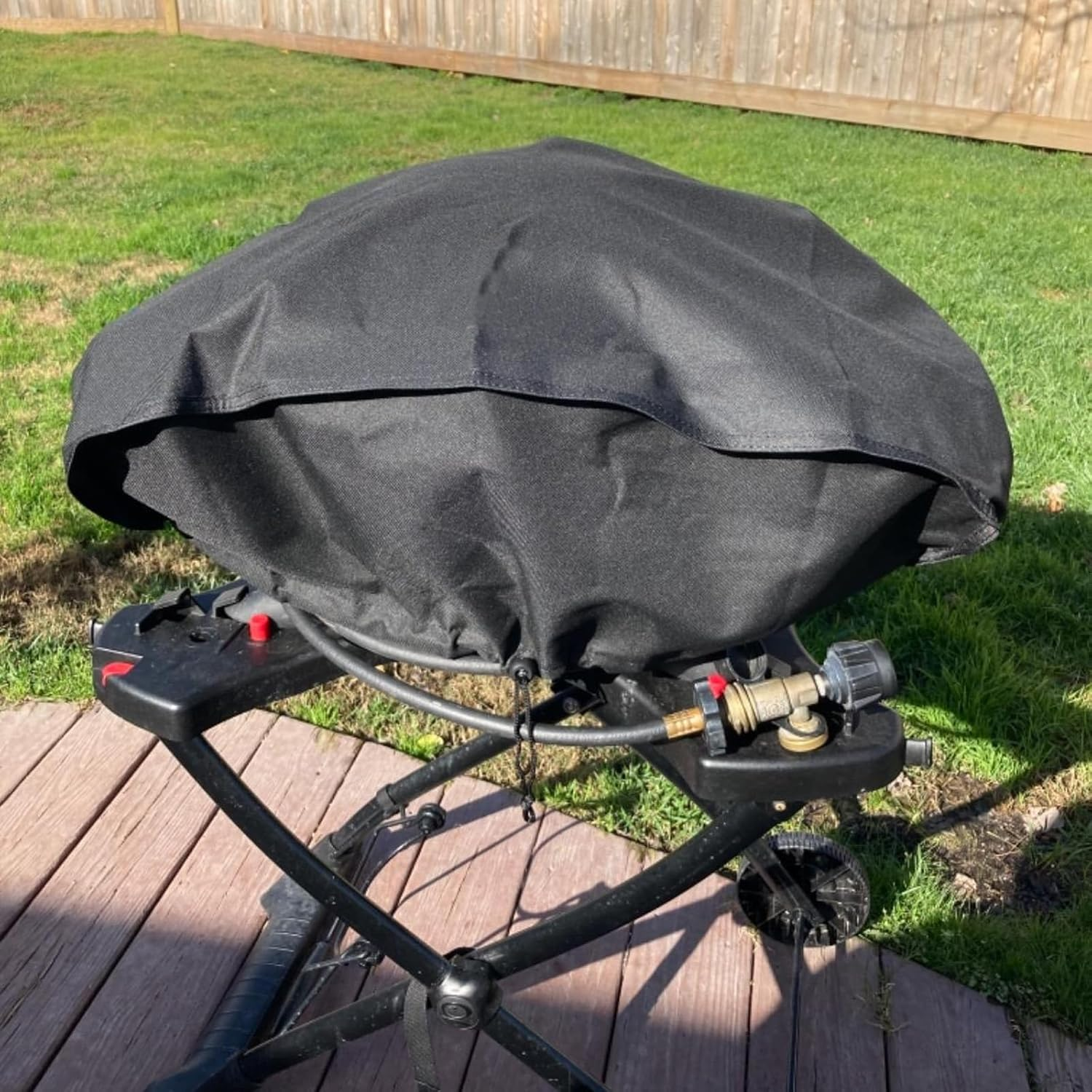 7111 Grill Cover for Weber Q2000 Series, for Weber Q200 Q2000 Gas Grills, Heavy Duty Waterproof 73 CM Waterproof Gas Grill Cover, 600D Fabric