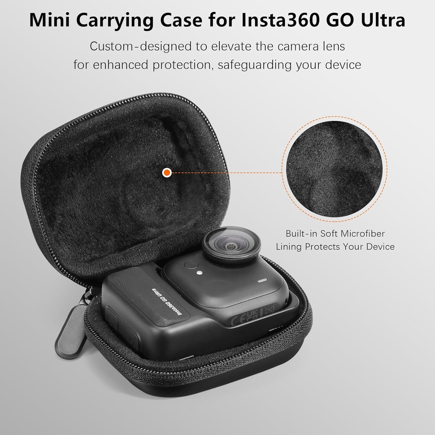 Carrying Case Accessories Kit Compatible with Insta360 GO Ultra - Portable Bag, Silicone Protective Case, Tempered Glass Screen Film, Mini Tripod image number 6