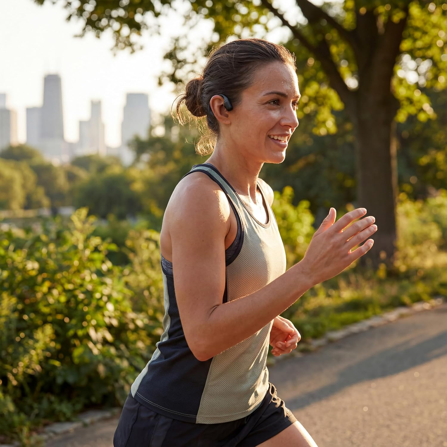 Intempo Amalfi plus Wireless Earbuds - Open Ear Headphones, Running/Travel, Perceive Environment, up to 24 Hours Playtime, Rain & Sweat Resistant, Charging Case Included, Black image number 3