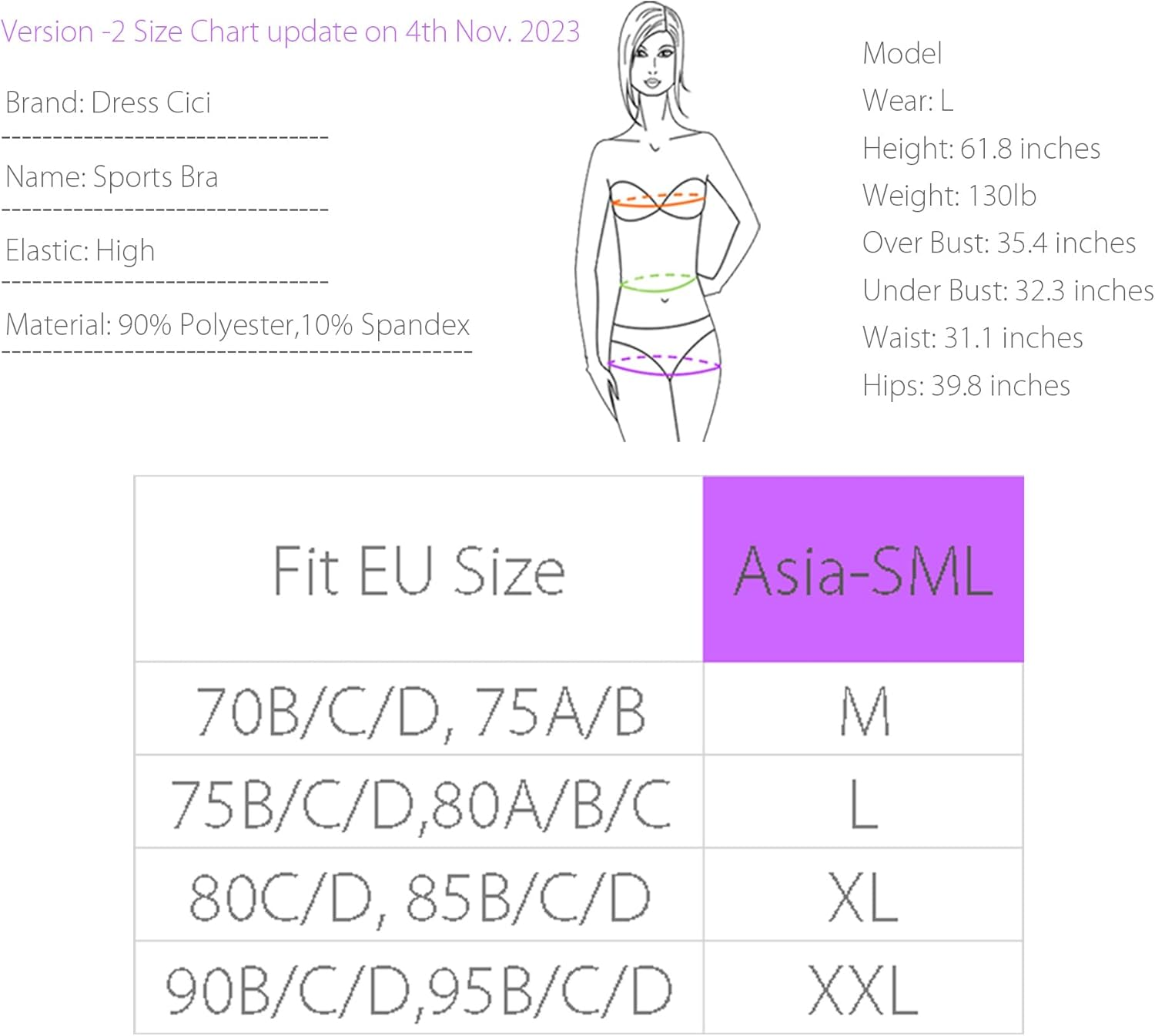 Dress Cici Nursing Bra Wirefree - Breastfeeding Clasp Mom Support, 5 PCS image number 3