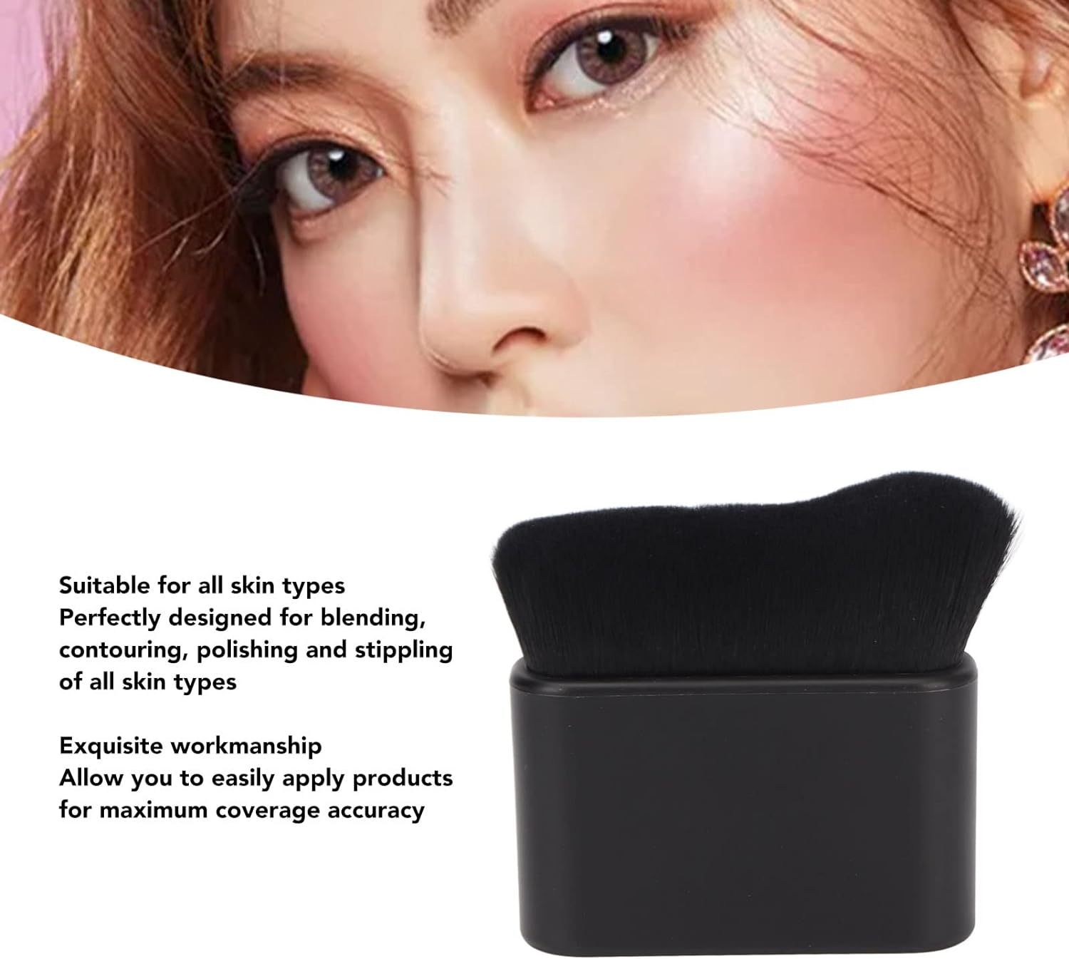 Tanning Brush, Professional Large Flat Self Tanner Brush Makeup Brush for Face Body Leg Makeup, Soft Powder Brush Foundation Brush for Beginner, Blending Brush for Tanning image number 1