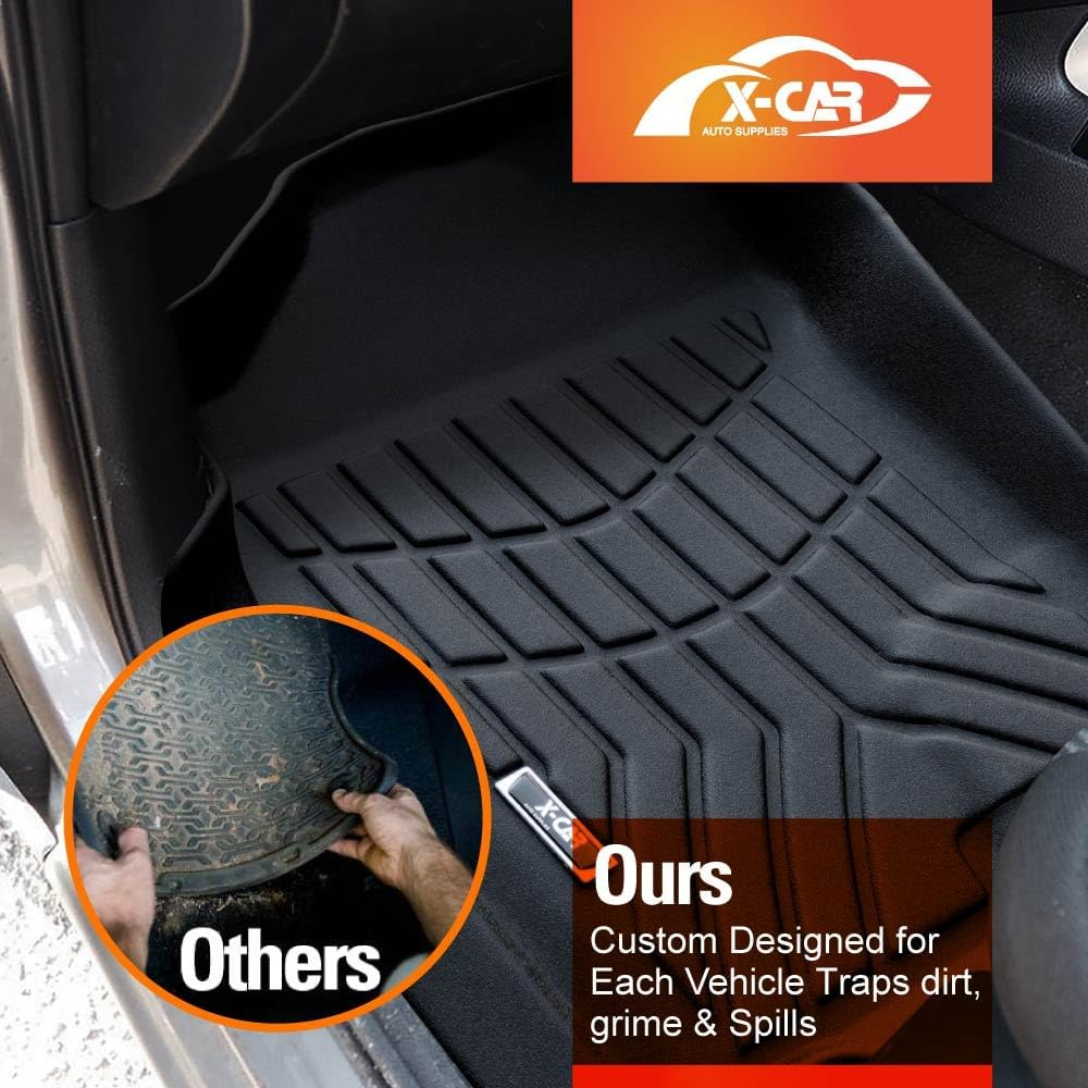 X-CAR 3D Floor Mats for Nissan Navara NP300 D23 2015-2025 Customized Heavy Duty TPE All Weather Car Liners Accessories image number 3