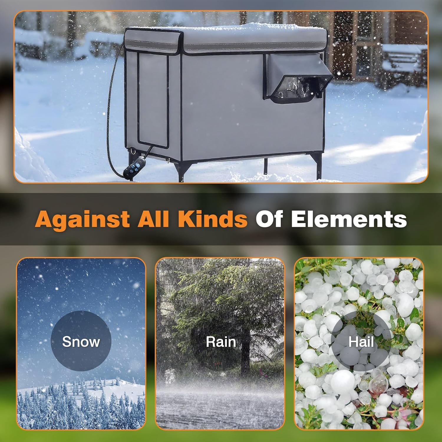 Advwin Heated Cat House for outside Winter, 100% Waterproof, Safe Escape Door, Insulated Outdoor Cat Shelter with Heating Pad for Feral Barn Cat Kitty, 51.5 X 32 X 47.5 Cm