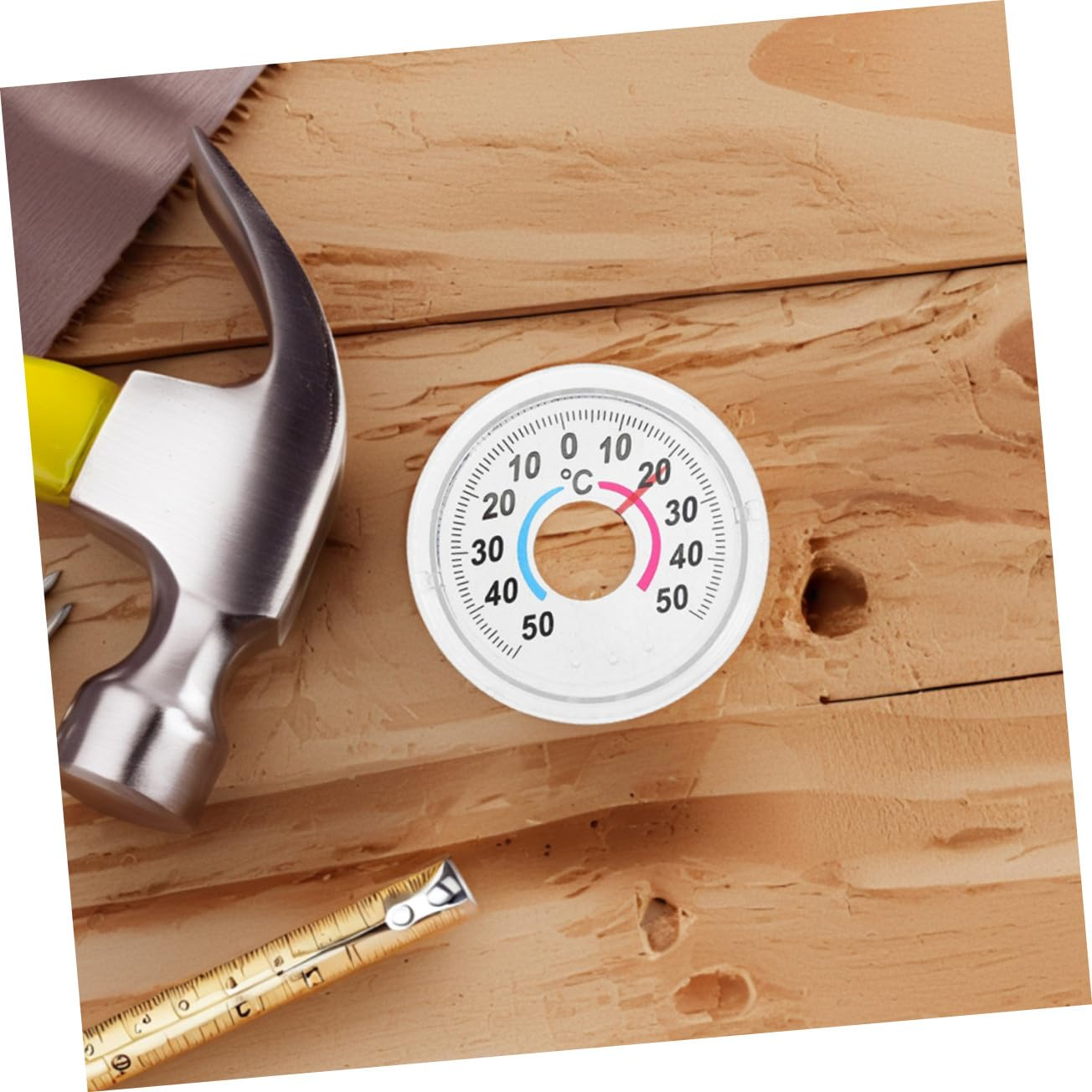 Toyvian Indoor Analog Thermometer for Doors and Windows Sturdy Plastic round Temperature Gauge Easy-Read Pointer Design Compact Indoor Temperature Monitor for Home and Greenhouse Use image number 4