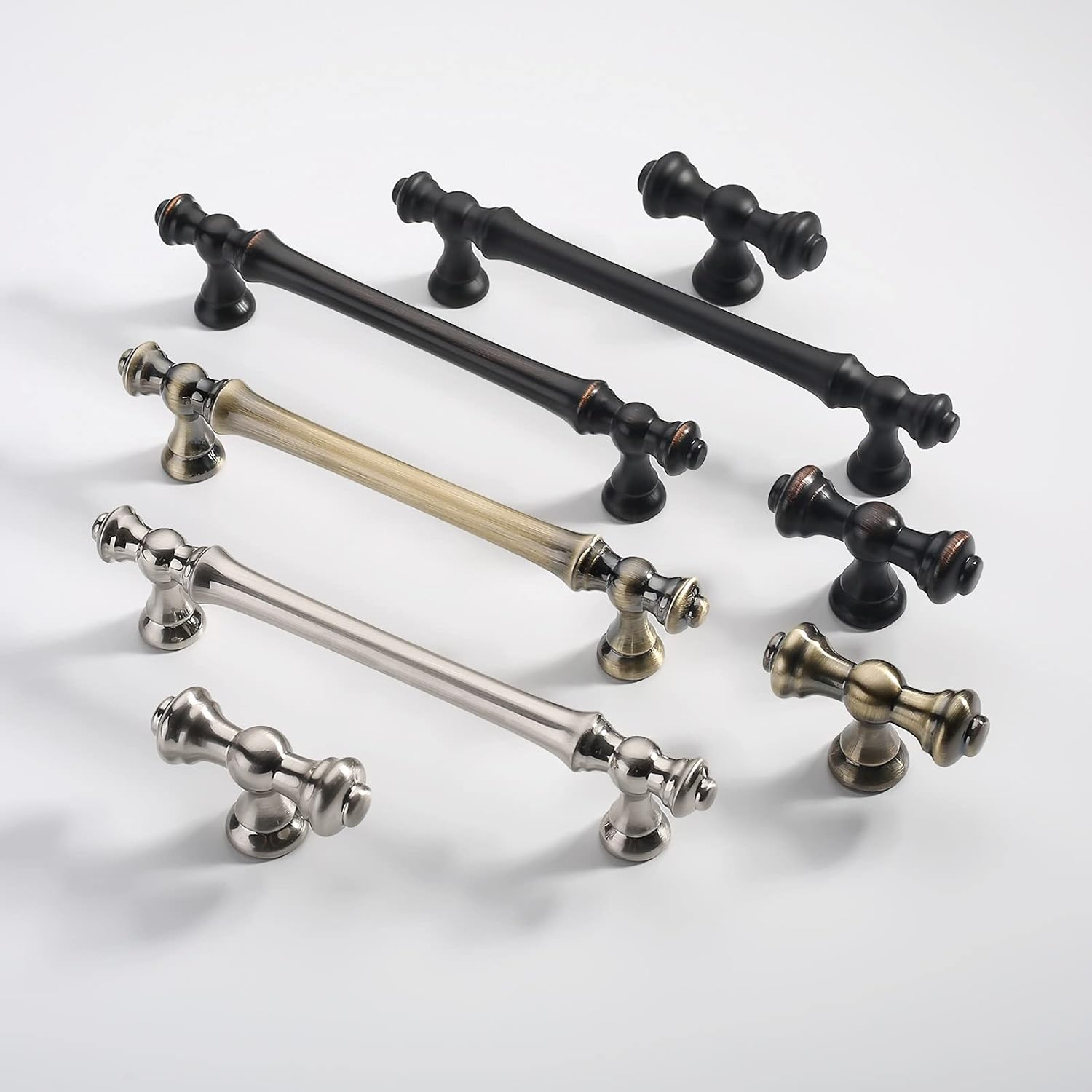 Asidrama 10 Pack Brushed Antique Brass Kitchen Cabinet Knobs Dresser Knobs Drawer Knobs Cabinet Hardware Zinc Knobs for Dresser Drawers image number 5