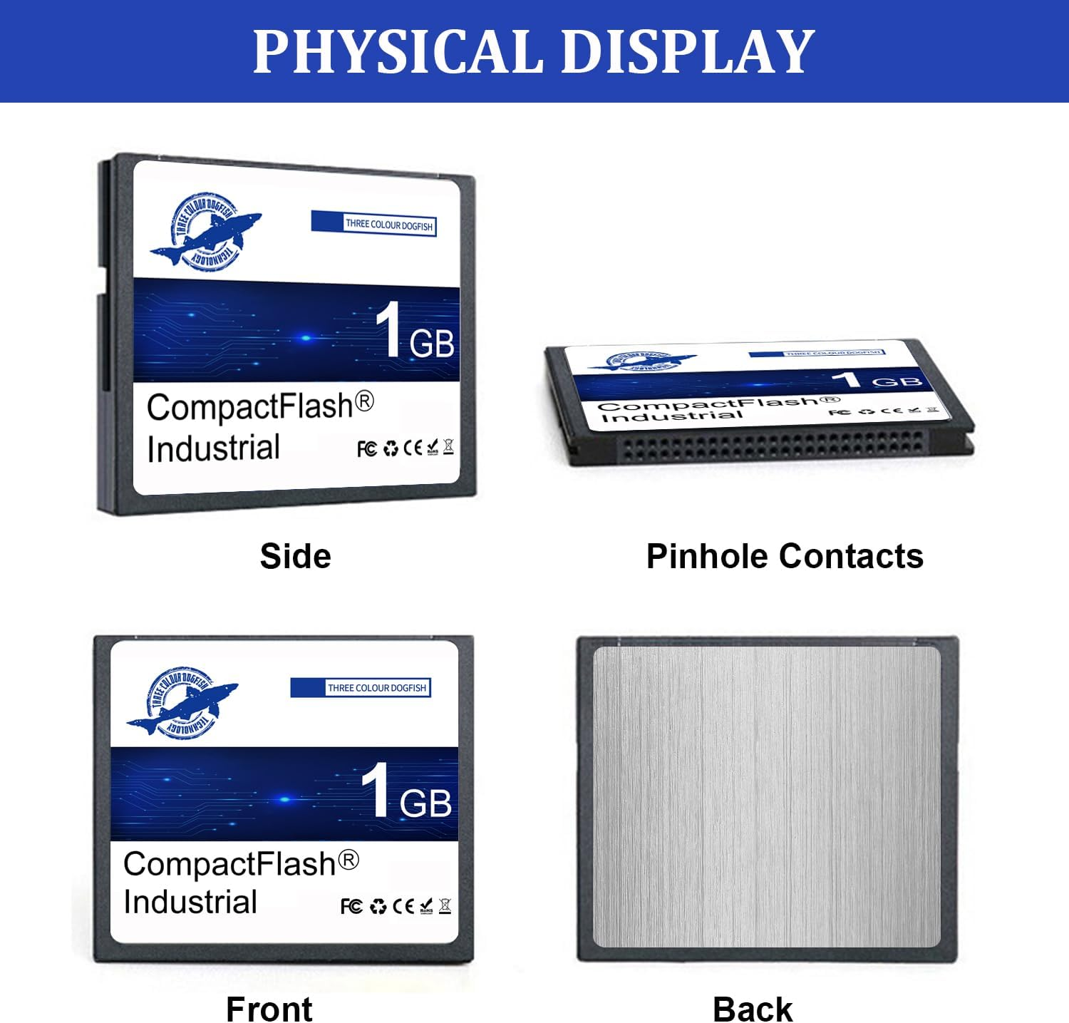 Dogfish Compact Flash Memory Card 1GB 2 Pack High Performance Industrial CF Type I Card FAT16 for Industrial Equipment and Vintage Digital Cameras image number 4